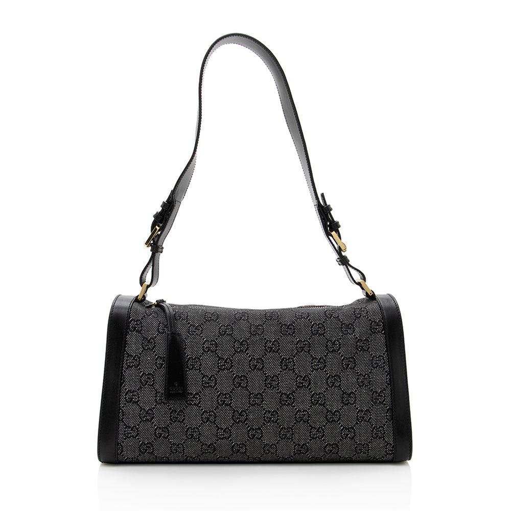 Gucci GG Denim Structured Shoulder Bag (SHF-19556)