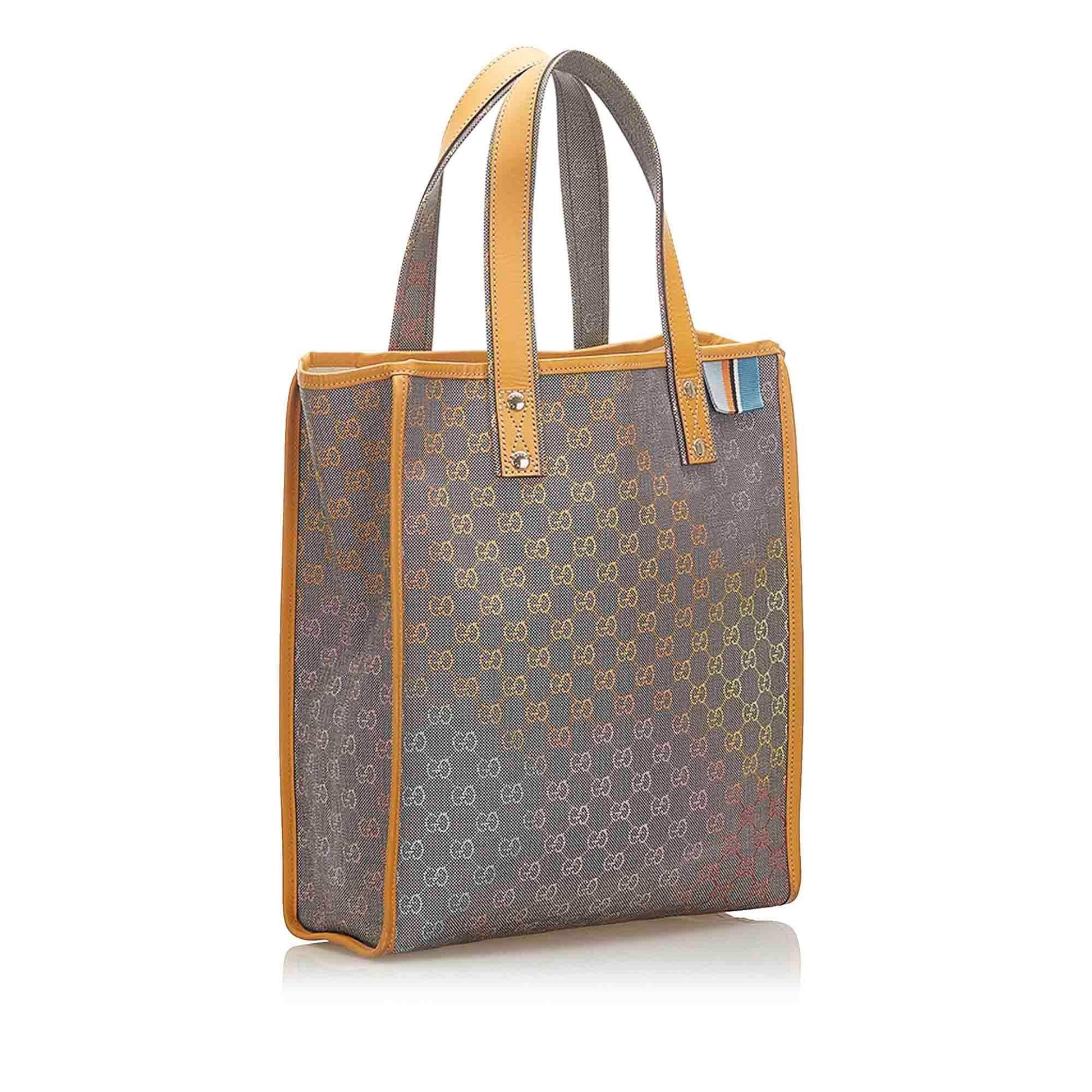 Gucci Web Denim Monogram Tote Style 1