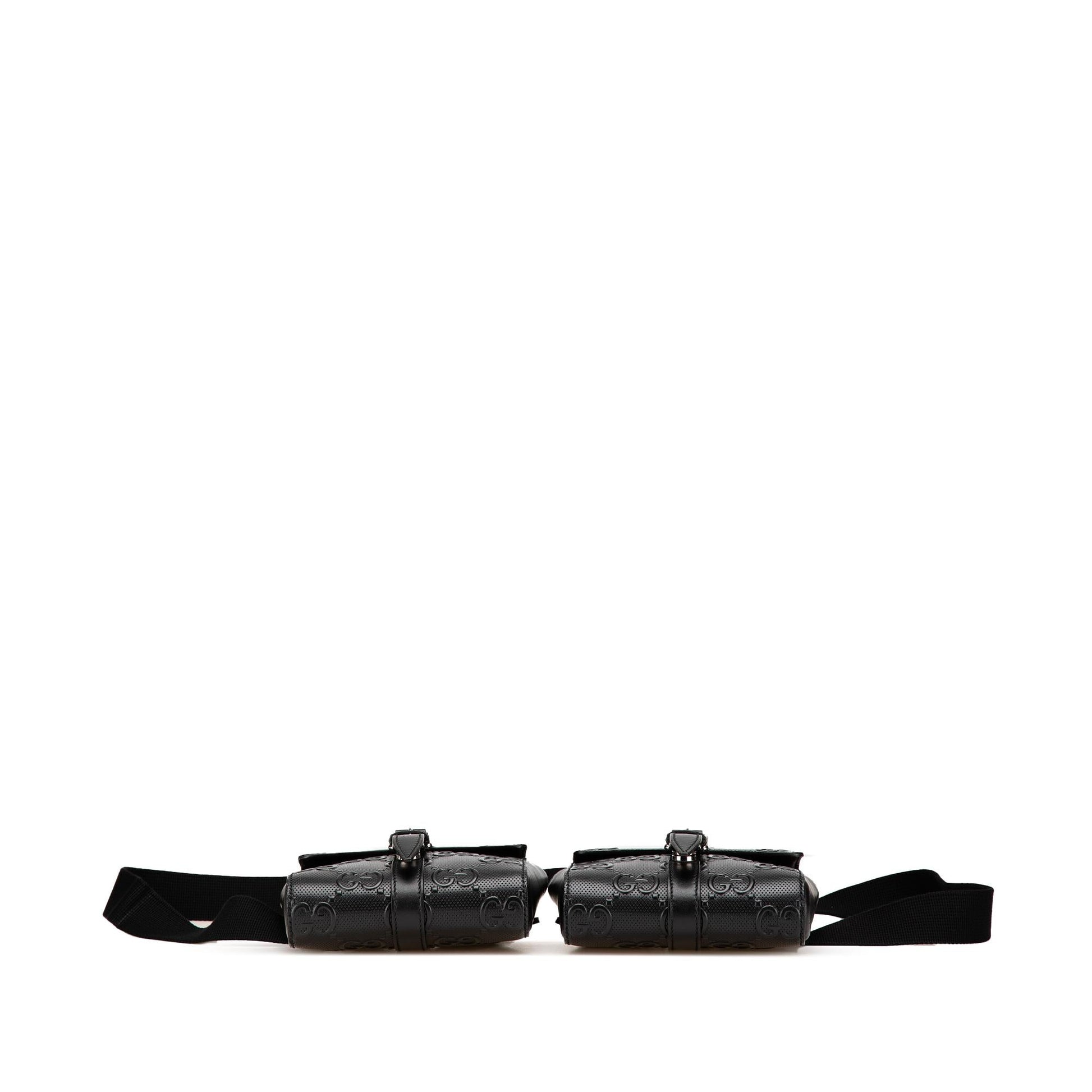 Gucci GG Embossed Perforated Double Belt Bag