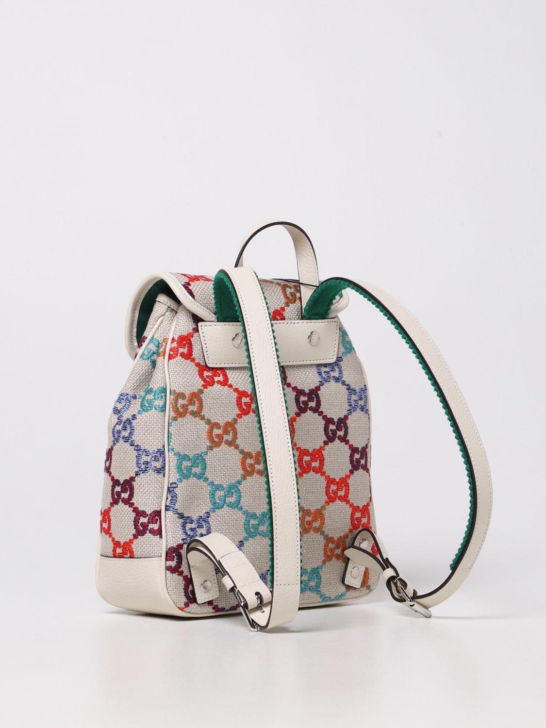 Gucci Nylon Caro Leather Canvas Backpack