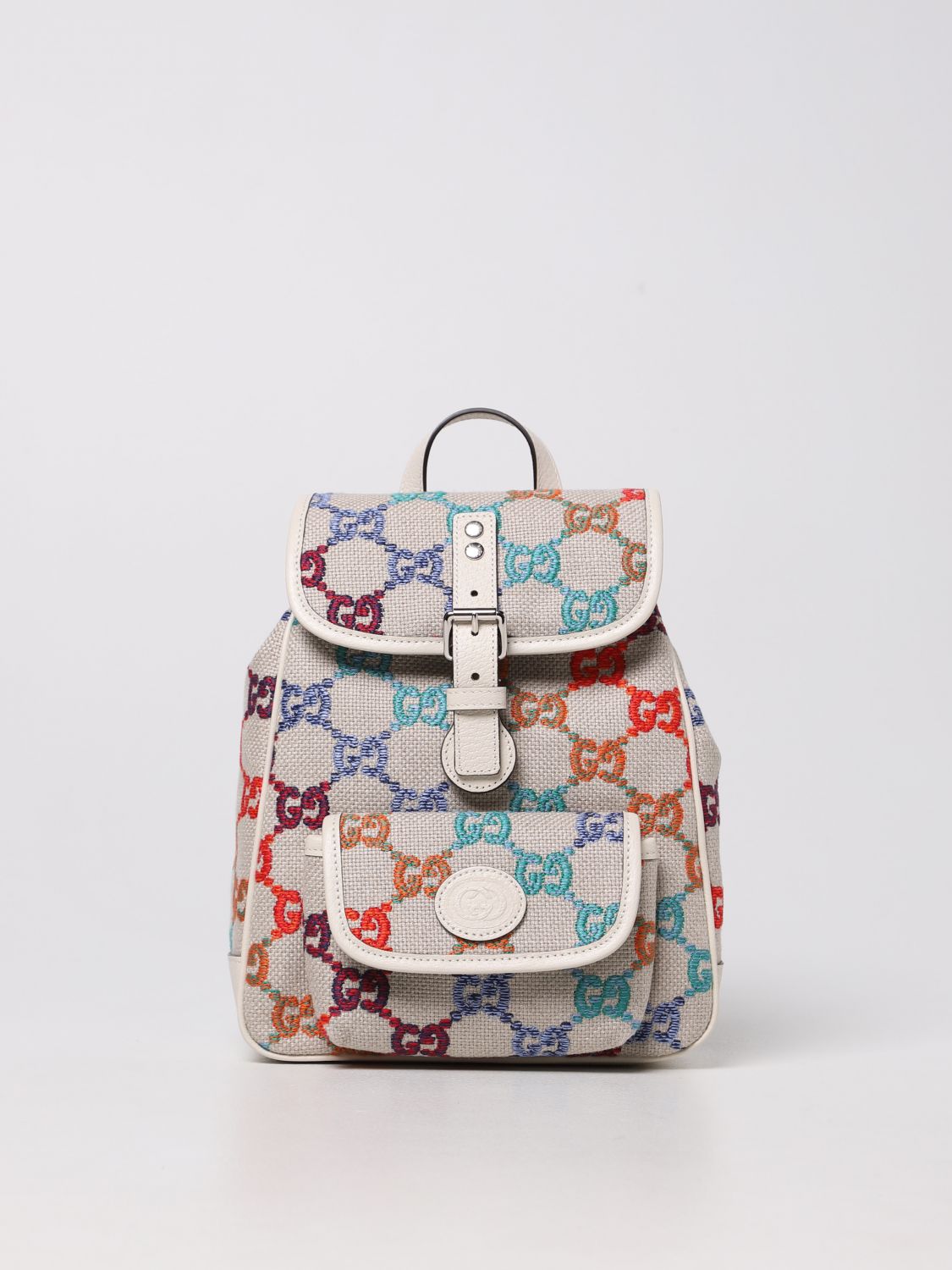 Gucci Nylon Caro Leather Canvas Backpack