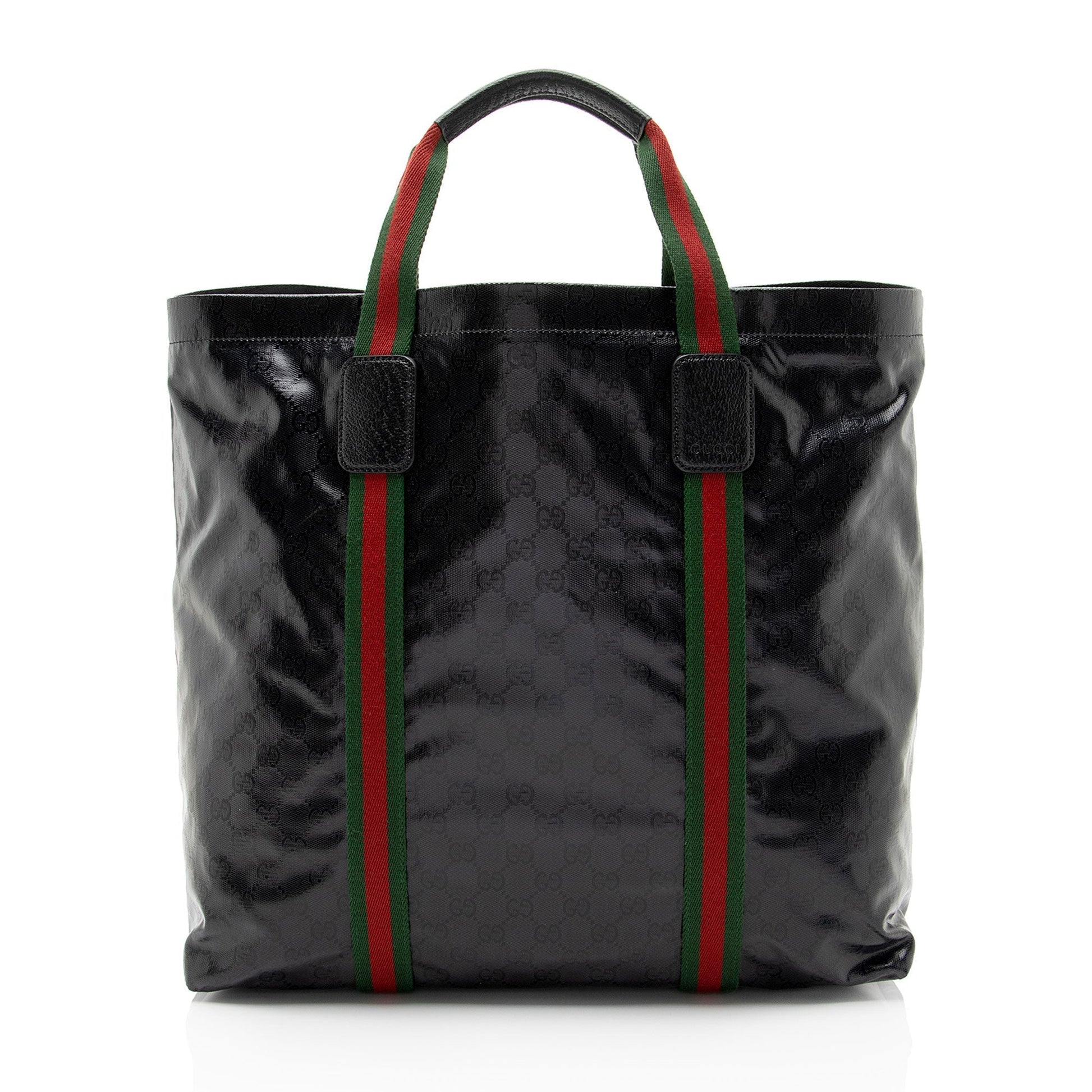 Gucci Nylon Leather Canvas Tote