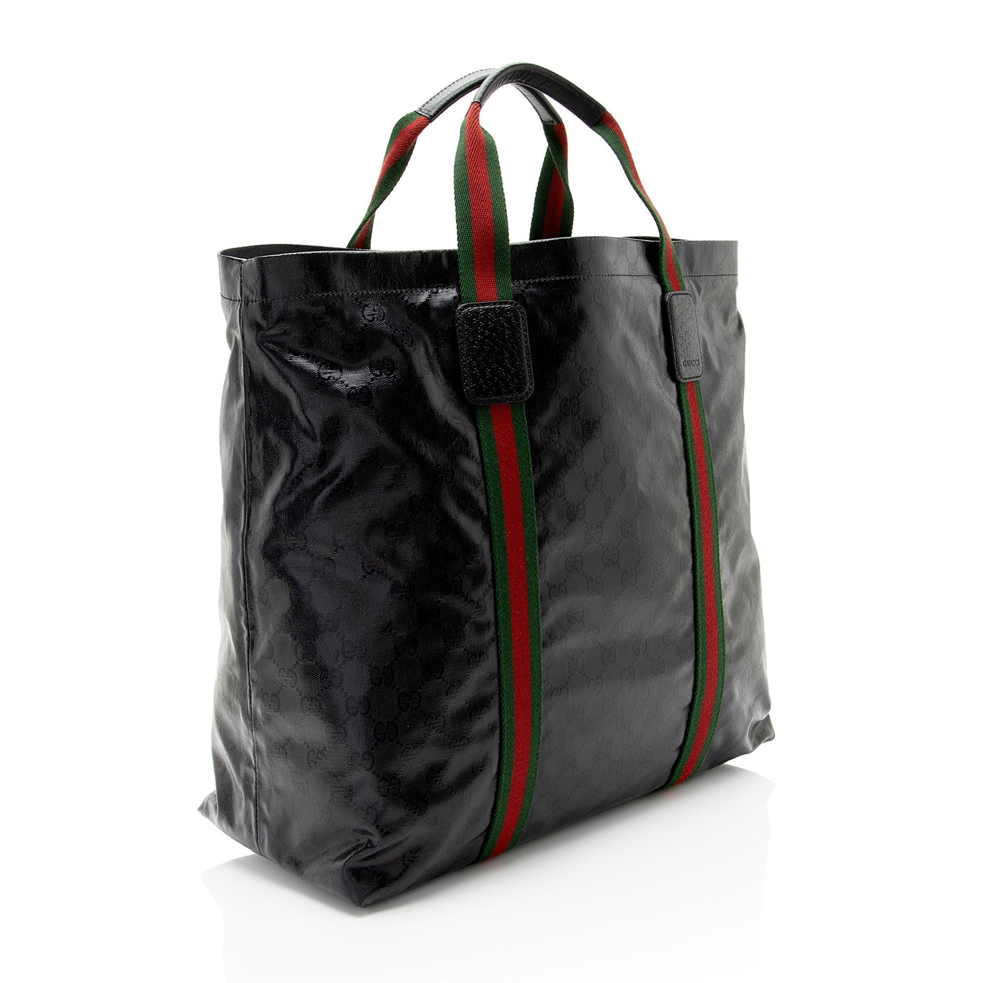Gucci Nylon Leather Canvas Tote