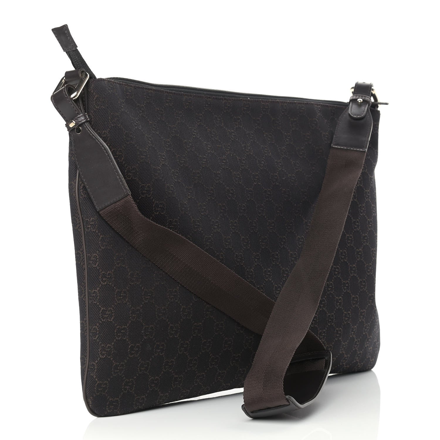 Gucci Monogram Nylon Leather Canvas Shoulder Bag