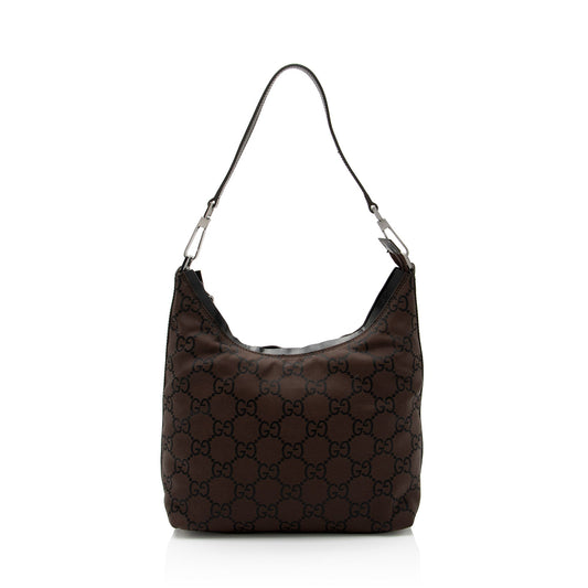 Gucci Nylon Leather Canvas Shoulder Bag