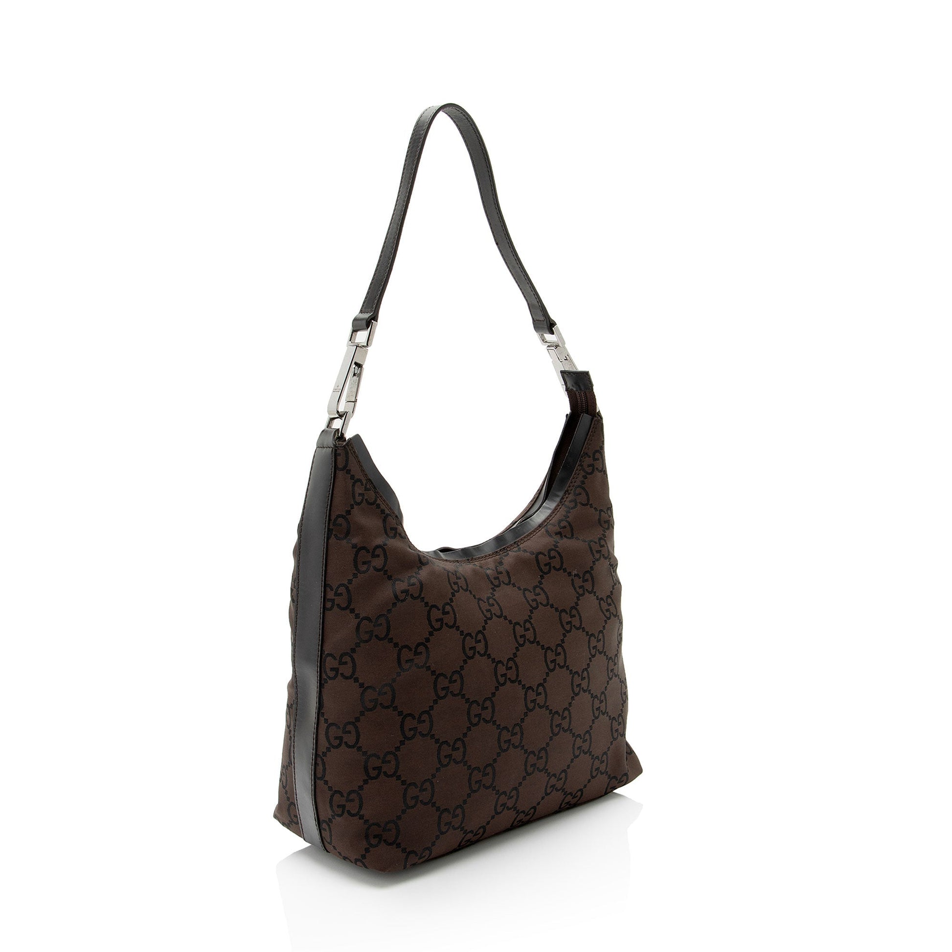 Gucci Nylon Leather Canvas Shoulder Bag
