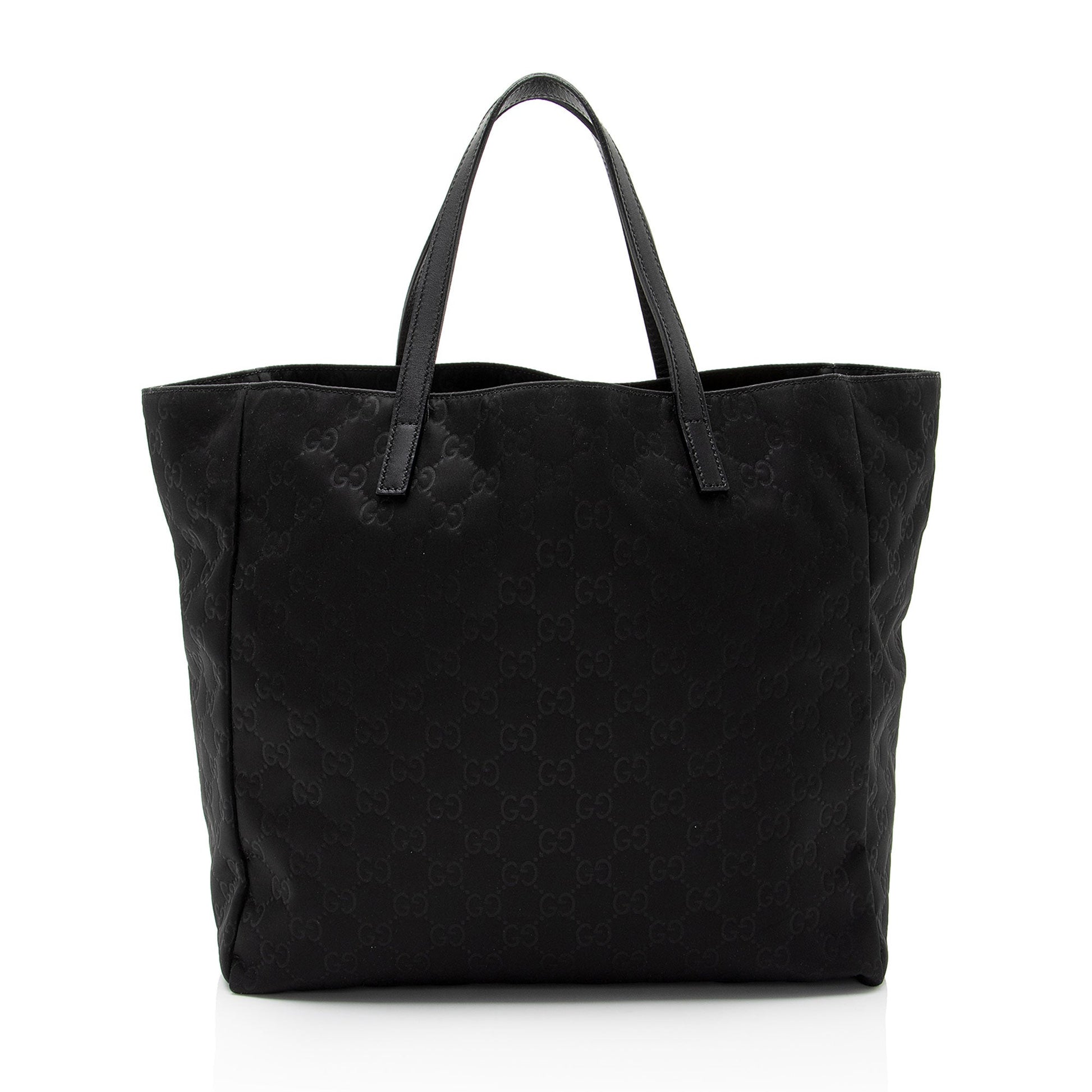 Gucci Nylon Leather Canvas Tote