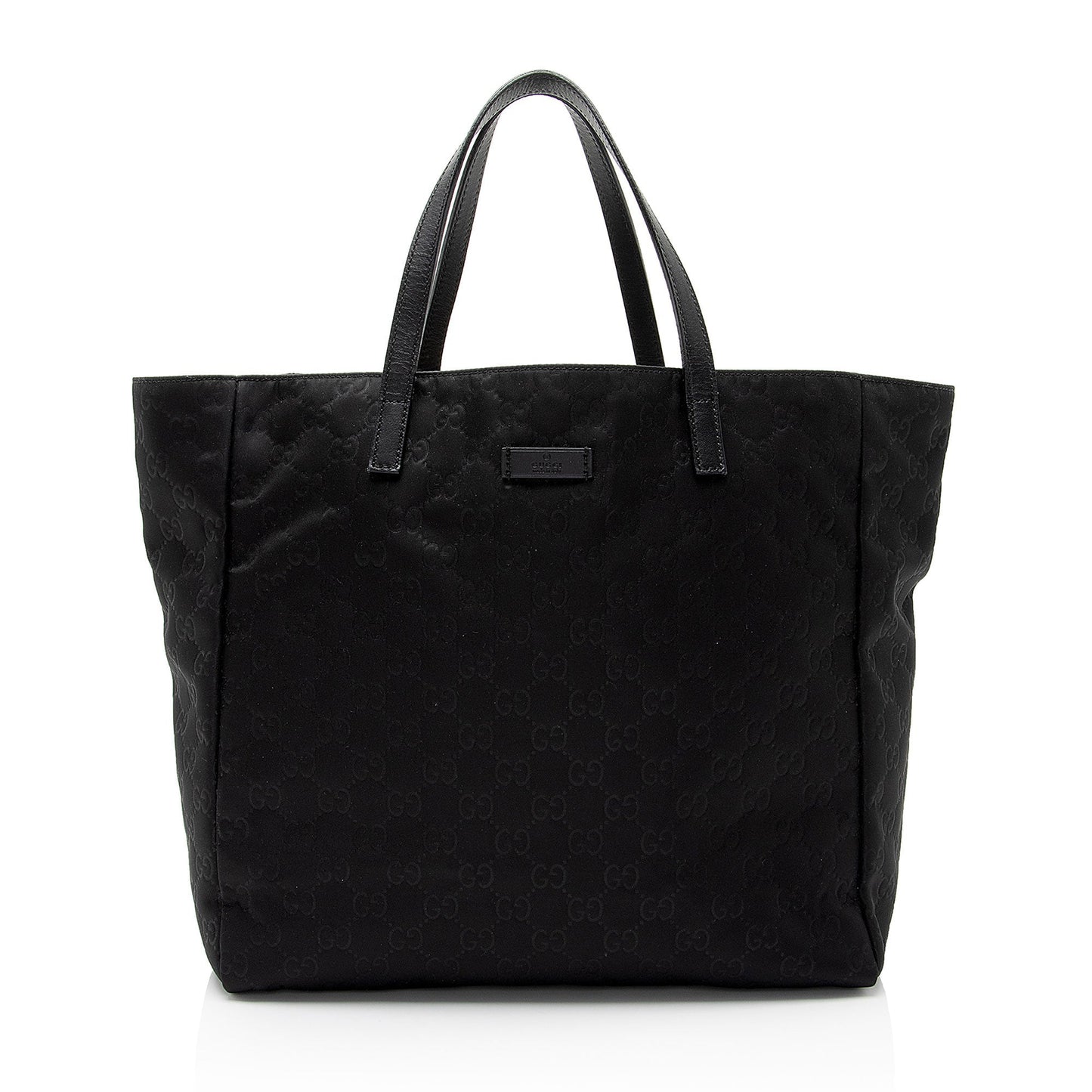 Gucci Nylon Leather Canvas Tote