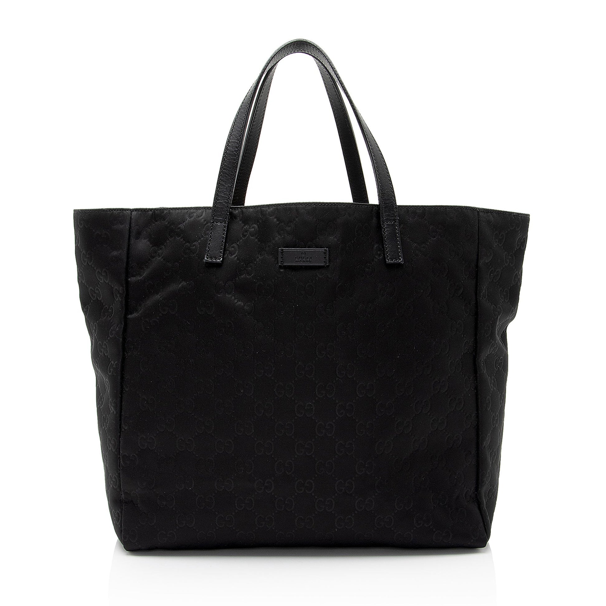 Gucci Nylon Leather Canvas Tote
