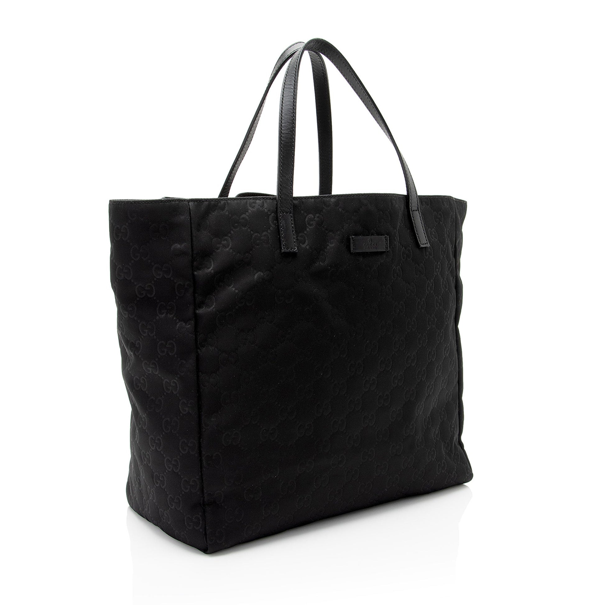 Gucci Nylon Leather Canvas Tote