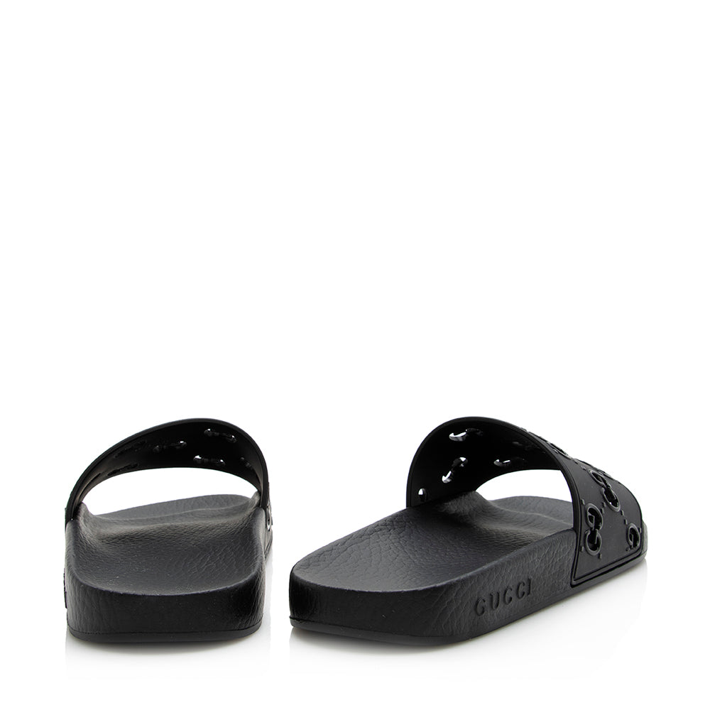Gucci GG Rubber Slides - Size 8 / 38 (SHF-21582)