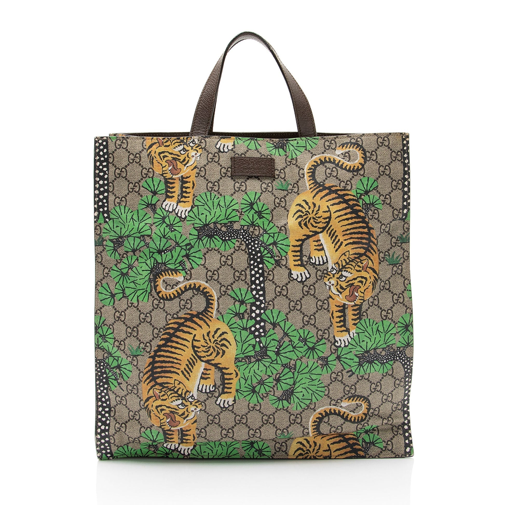Gucci Leather Canvas Tote