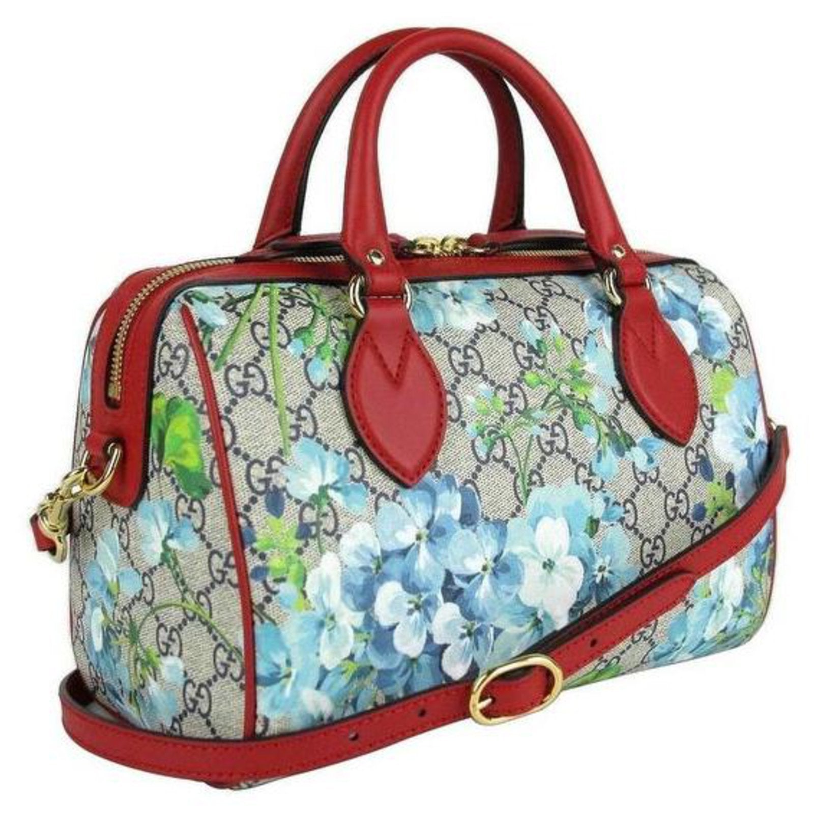 Gucci Monogram Caro Leather Canvas Shoulder Bag
