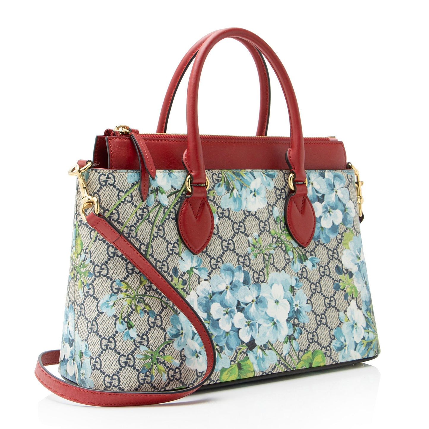 Gucci GG Supreme Blooms Medium Zip Tote