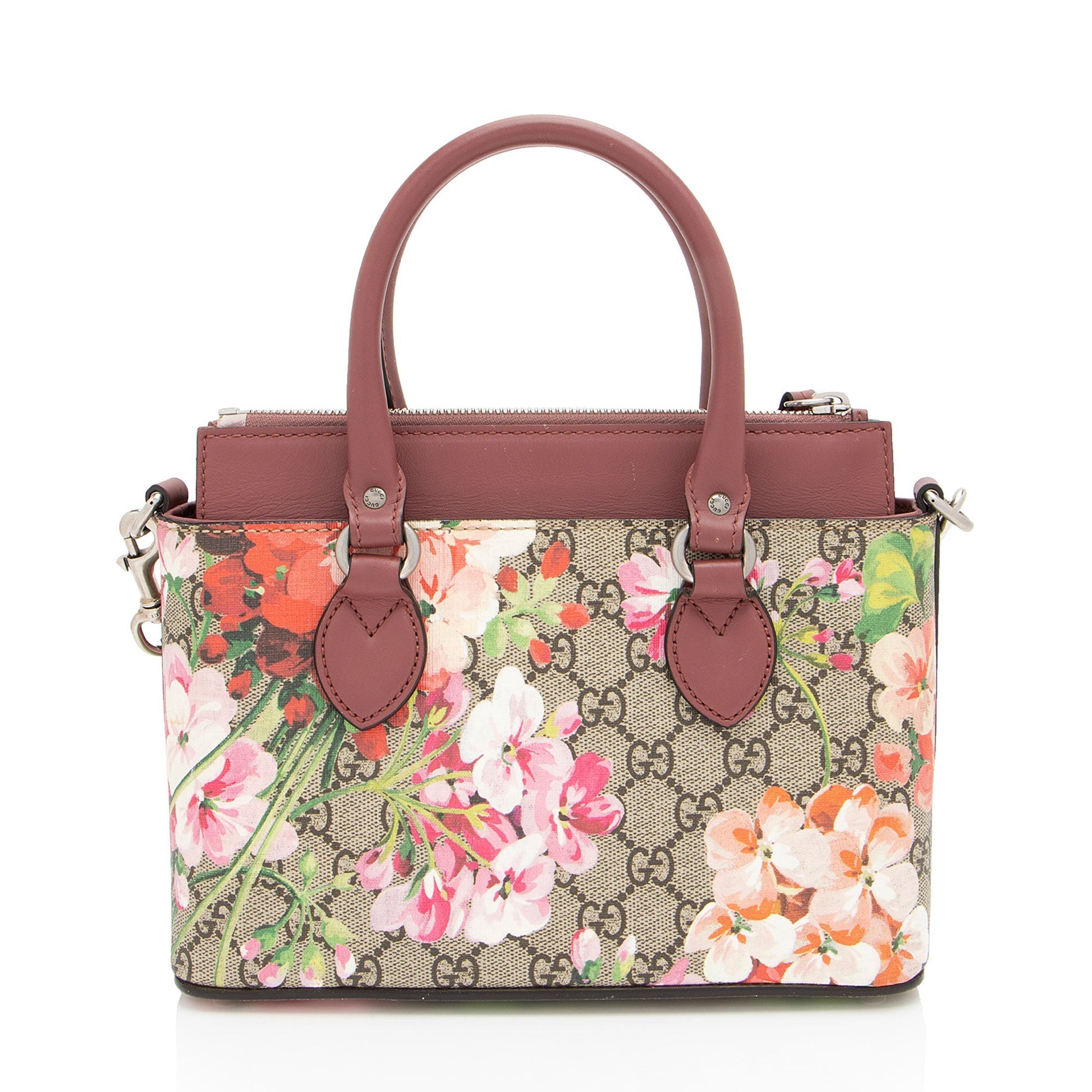 Gucci GG Supreme Blooms Mini Zip Tote