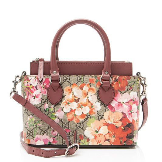 Gucci GG Supreme Blooms Mini Zip Tote