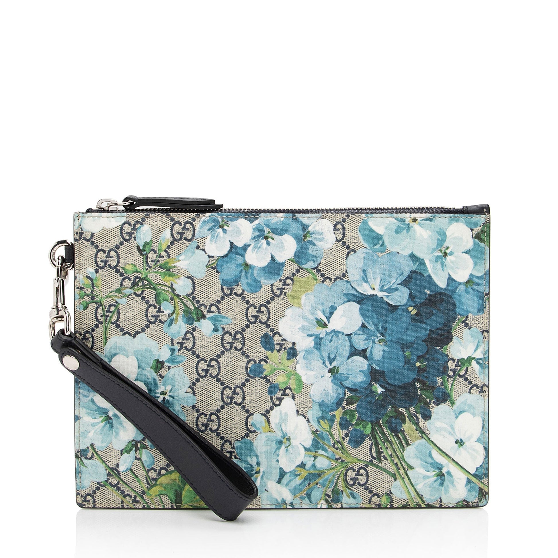 Gucci Pochette Leather Canvas Clutch