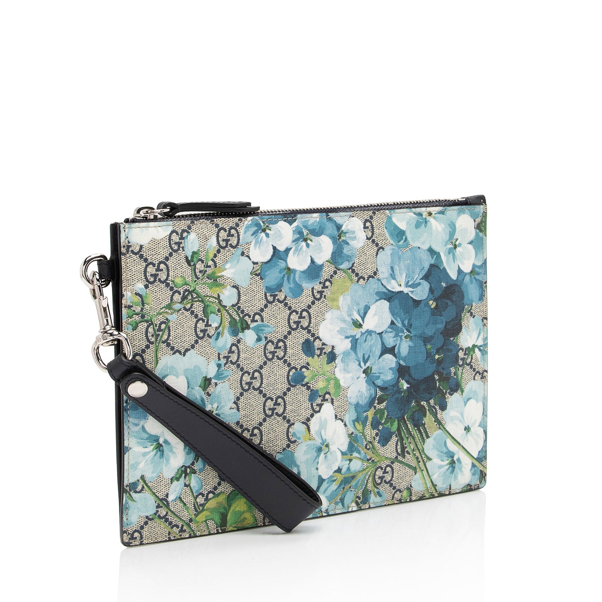 Gucci Pochette Leather Canvas Clutch