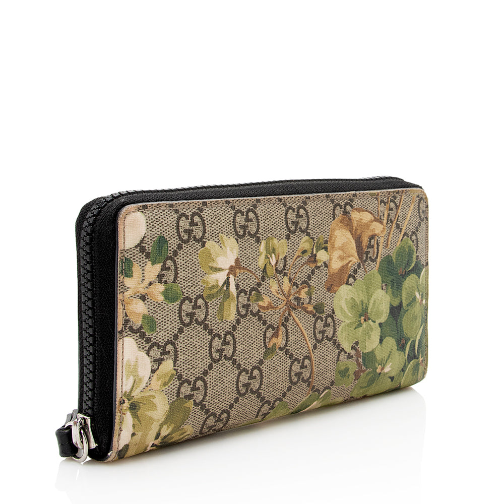 Gucci GG Supreme Blooms Zip Around Wallet (SHF-19768)