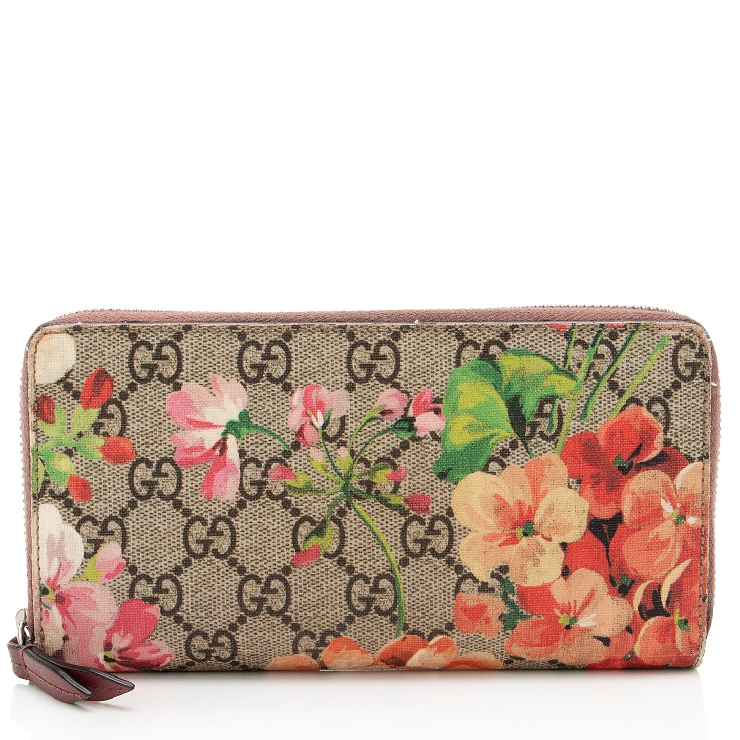Gucci GG Supreme Blooms Zip Around Wallet (SHF-8w1PQp)