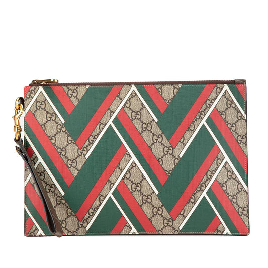 Gucci GG Supreme Chevron Clutch