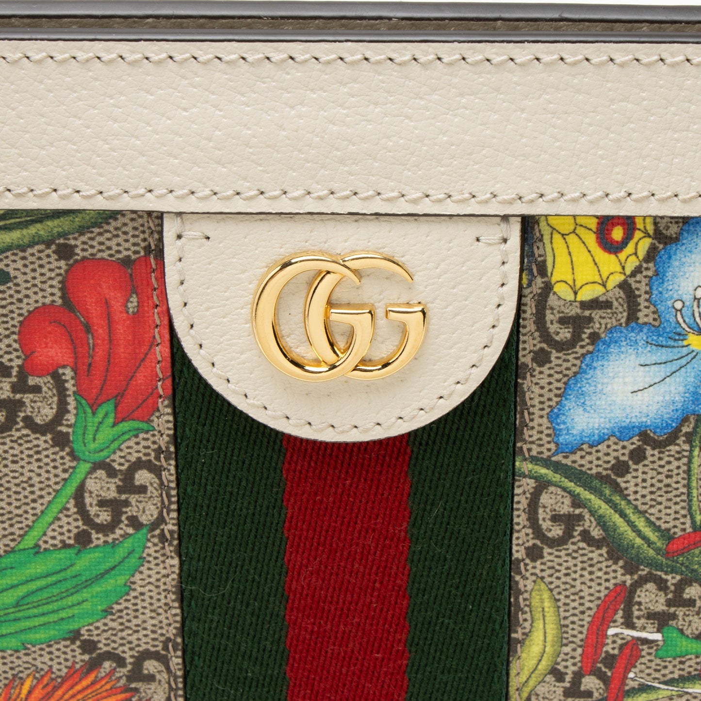 Gucci GG Supreme Flora Ophidia Medium Chain Shoulder Bag