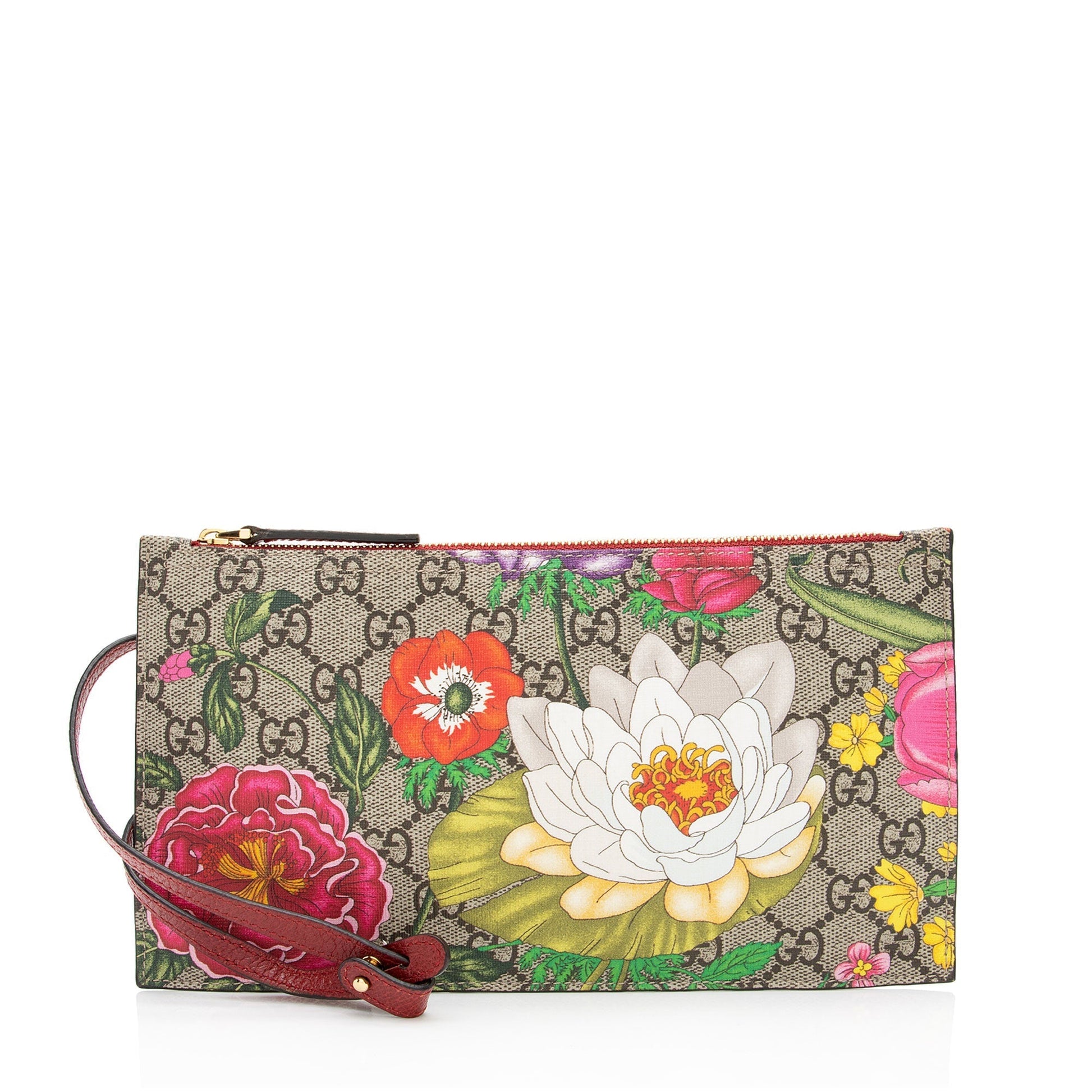 Gucci Pochette Leather Canvas Clutch