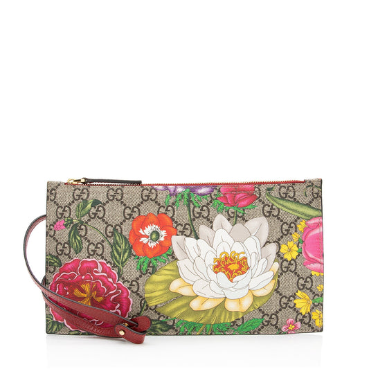 Gucci Pochette Leather Canvas Clutch