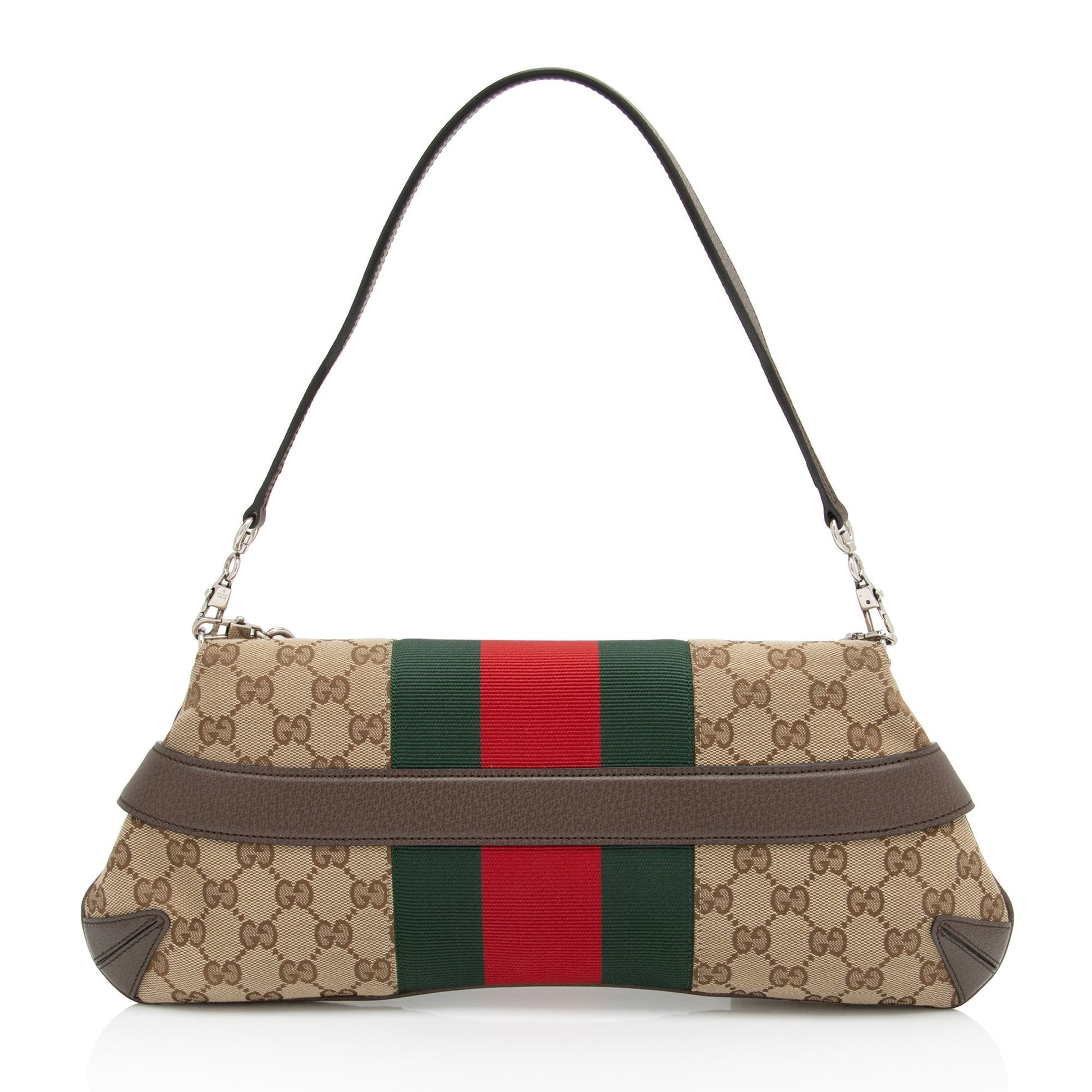 Gucci Nylon Chain Leather Shoulder Bag