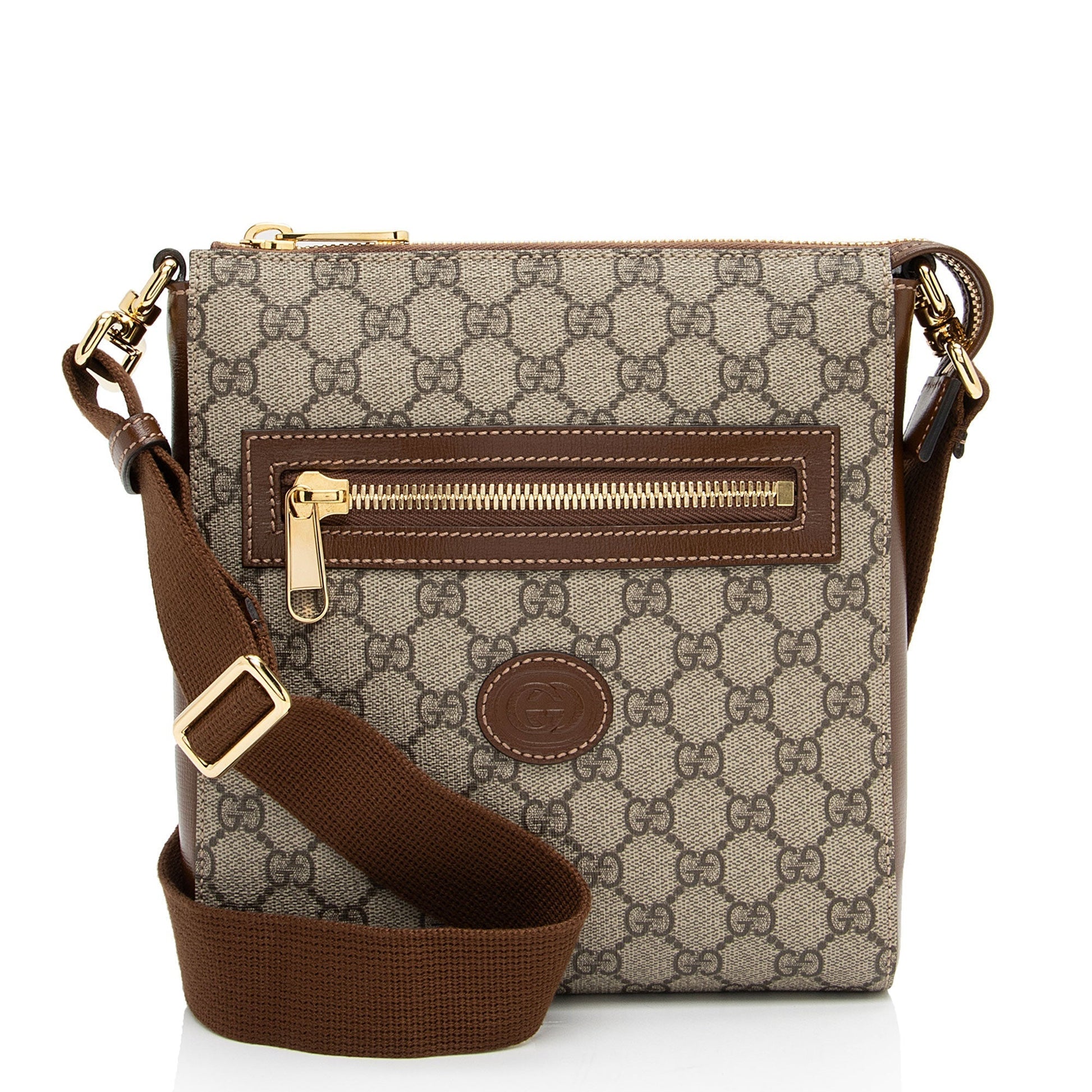 Gucci Nylon Leather Canvas Shoulder Bag