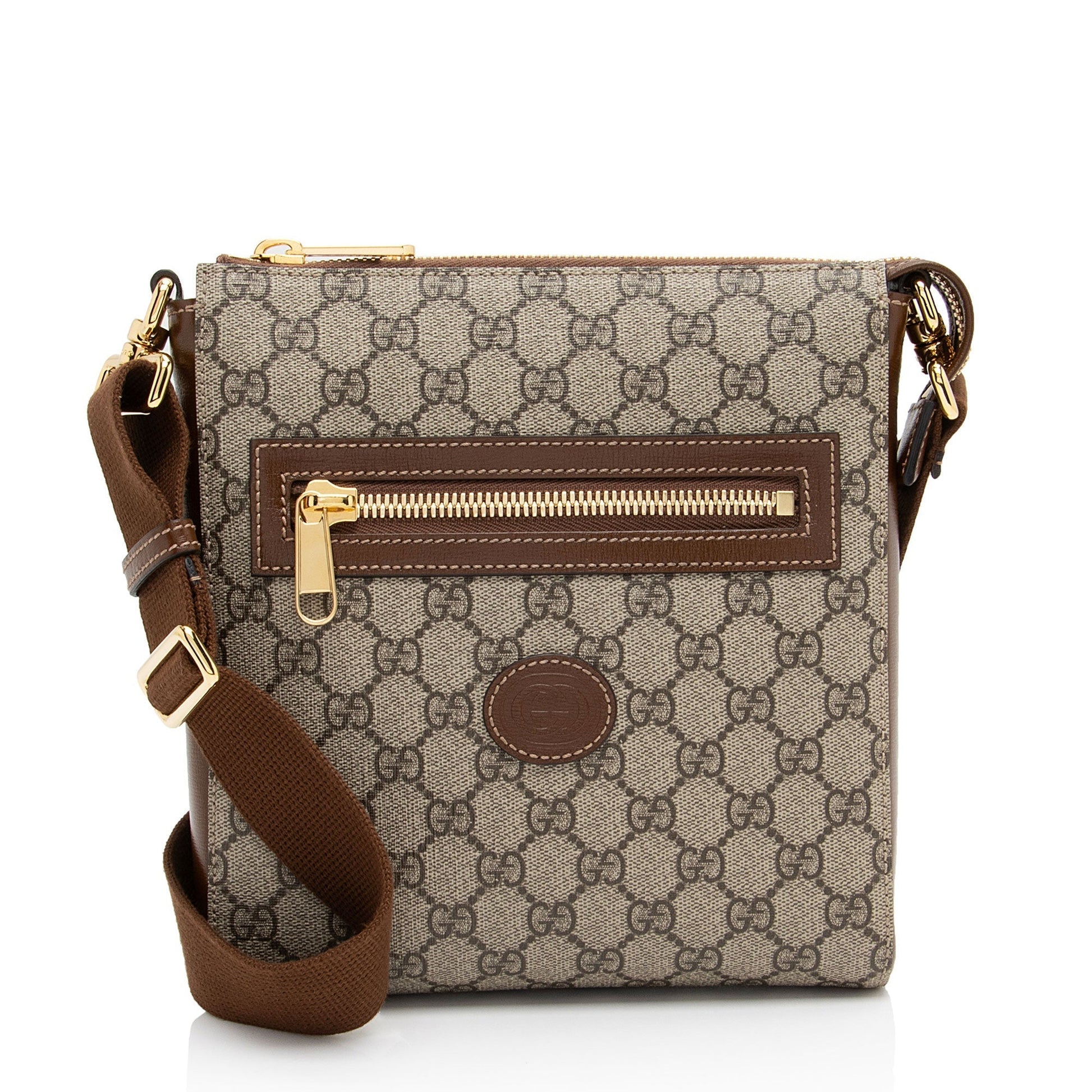 Gucci Nylon Leather Canvas Shoulder Bag