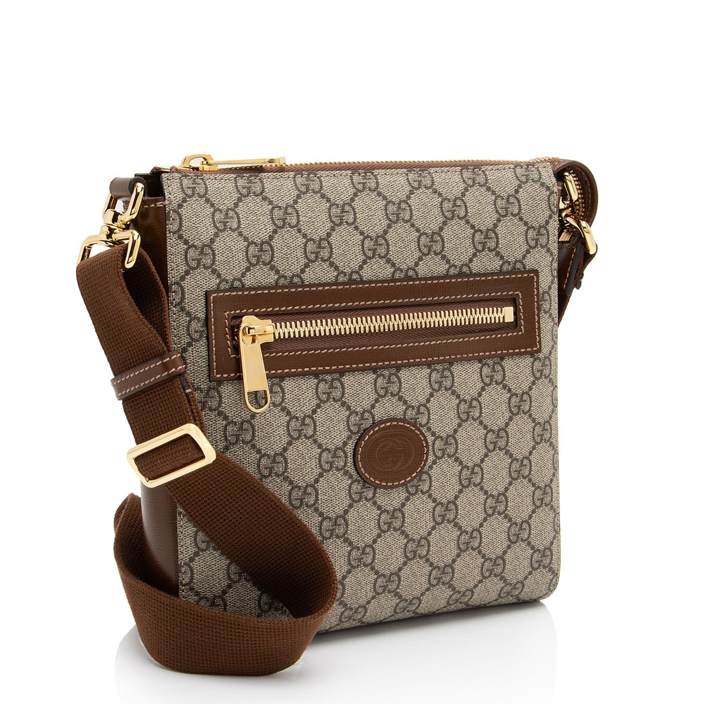 Gucci Nylon Leather Canvas Shoulder Bag