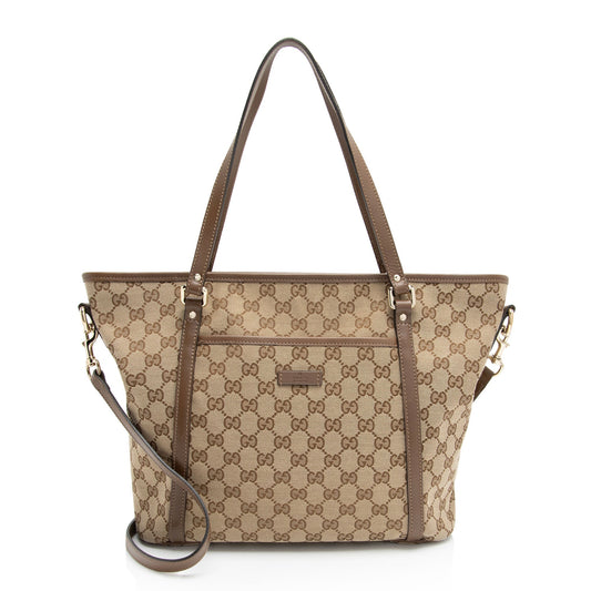 Gucci Leather Canvas Tote