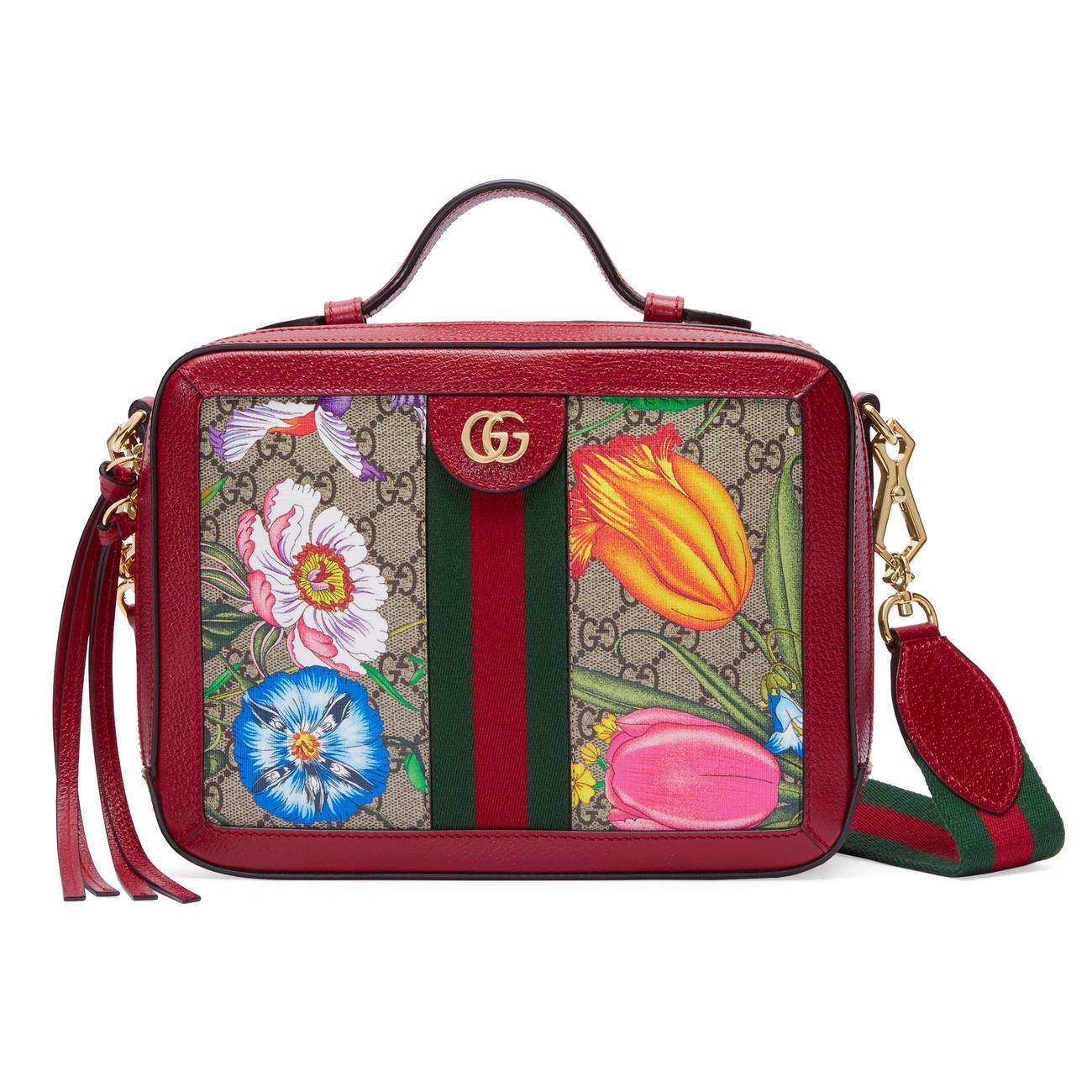Gucci Caro Leather Canvas Shoulder Bag