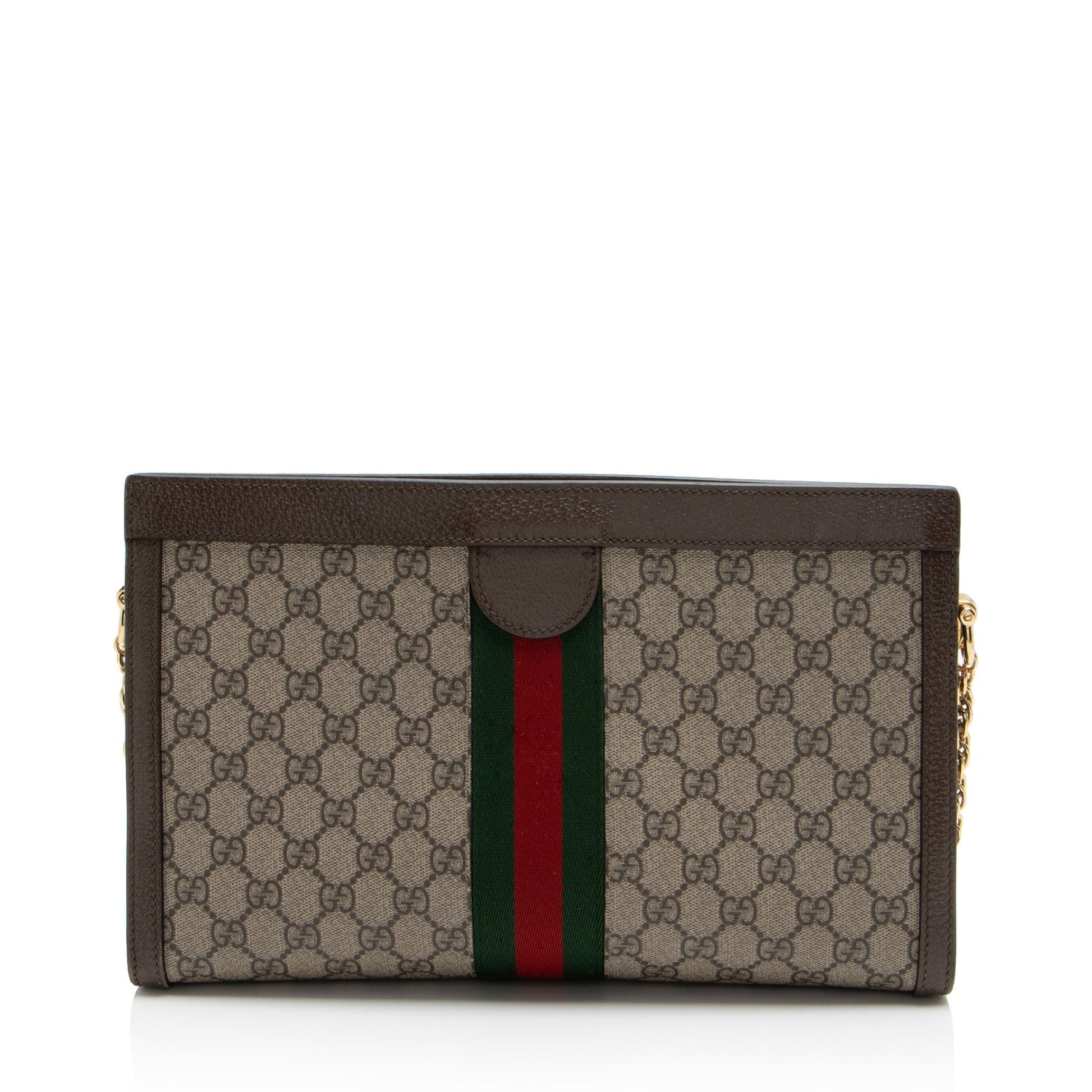 Gucci Nylon Chain Leather Shoulder Bag