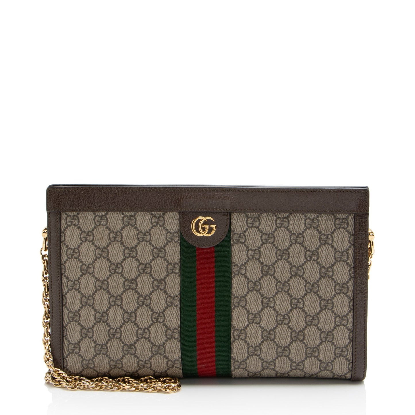 Gucci Nylon Chain Leather Shoulder Bag
