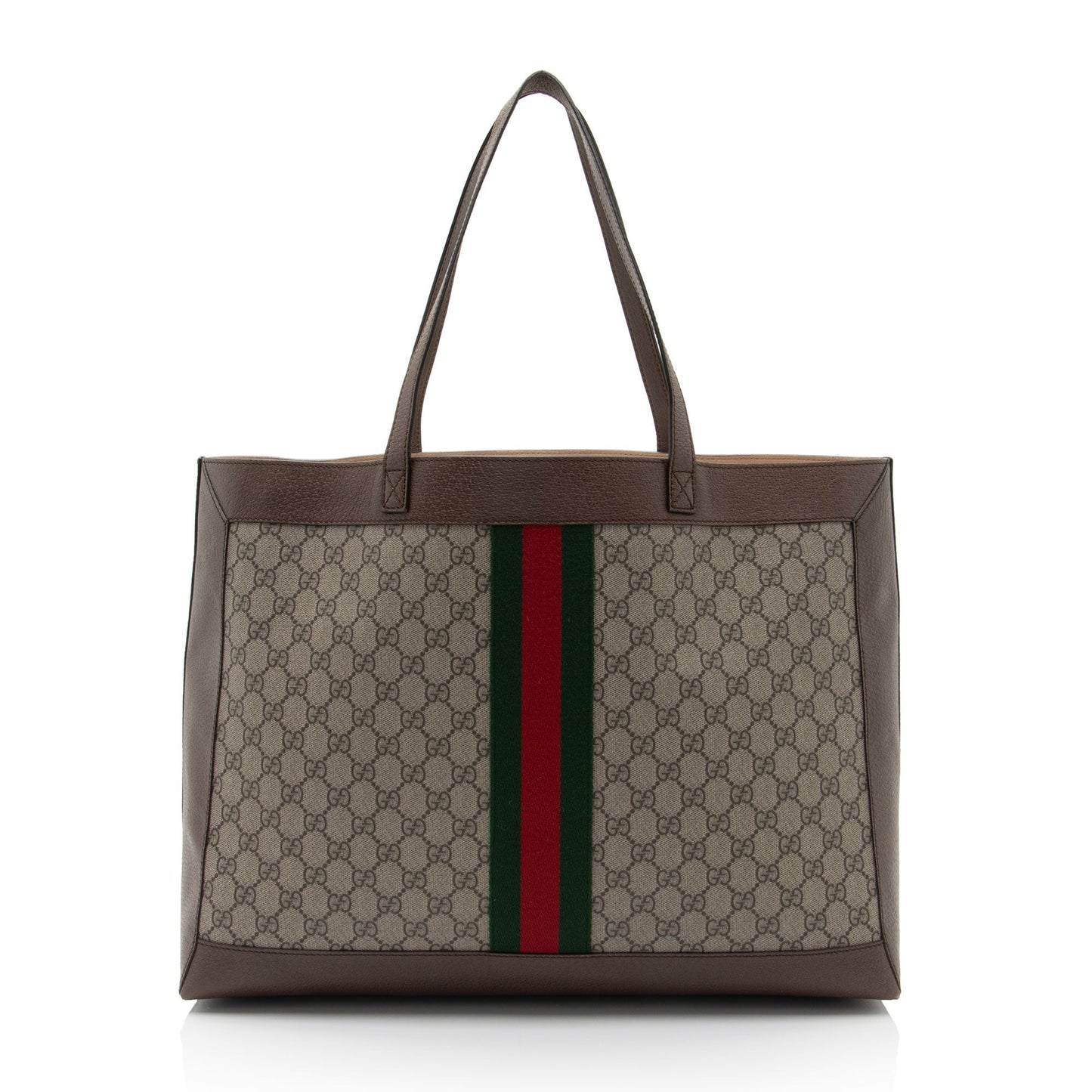 Gucci Nylon Pochette Leather Canvas Tote