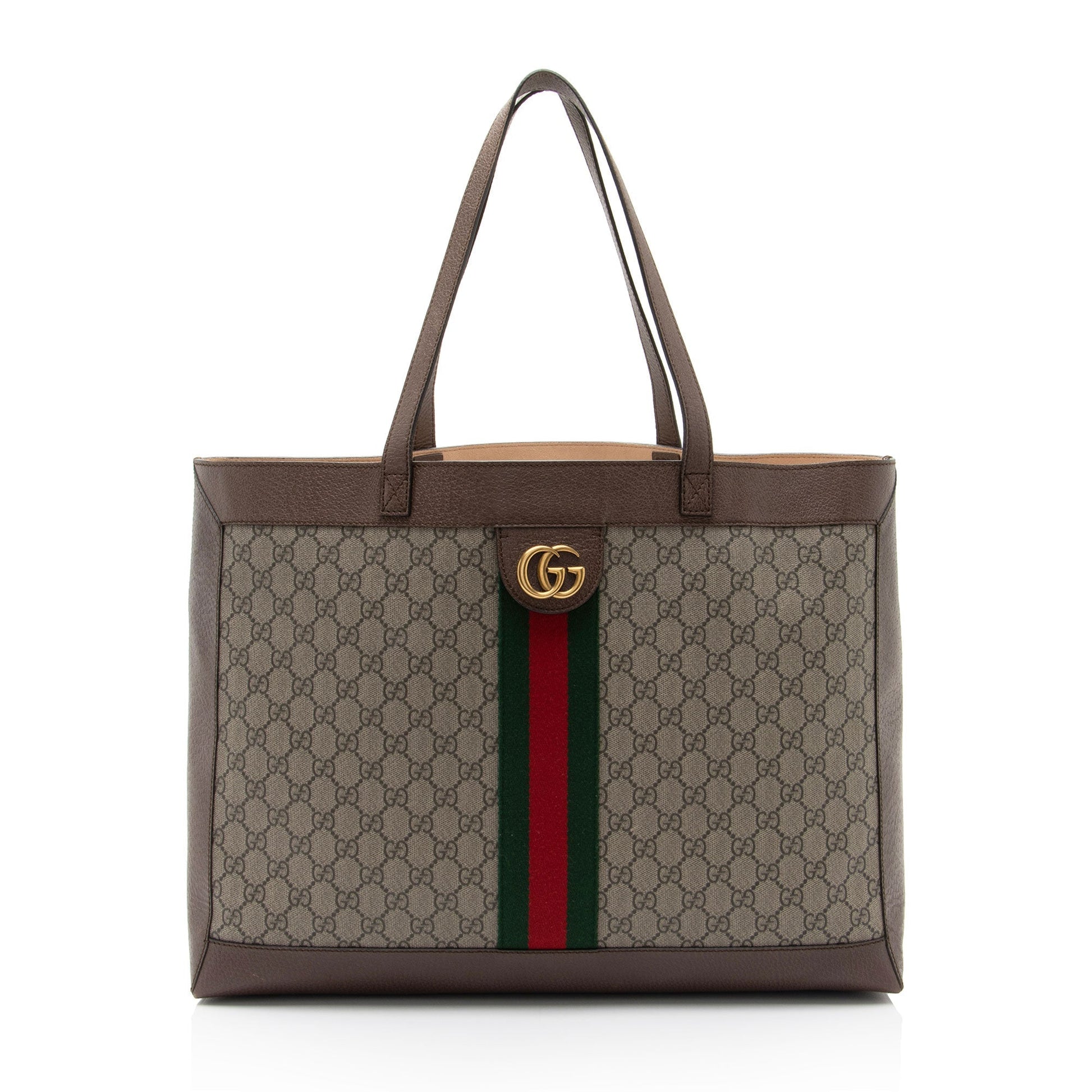 Gucci Nylon Pochette Leather Canvas Tote