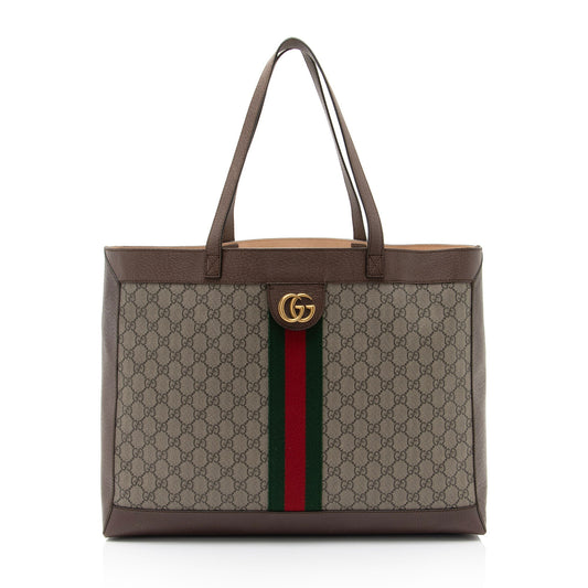 Gucci Nylon Pochette Leather Canvas Tote