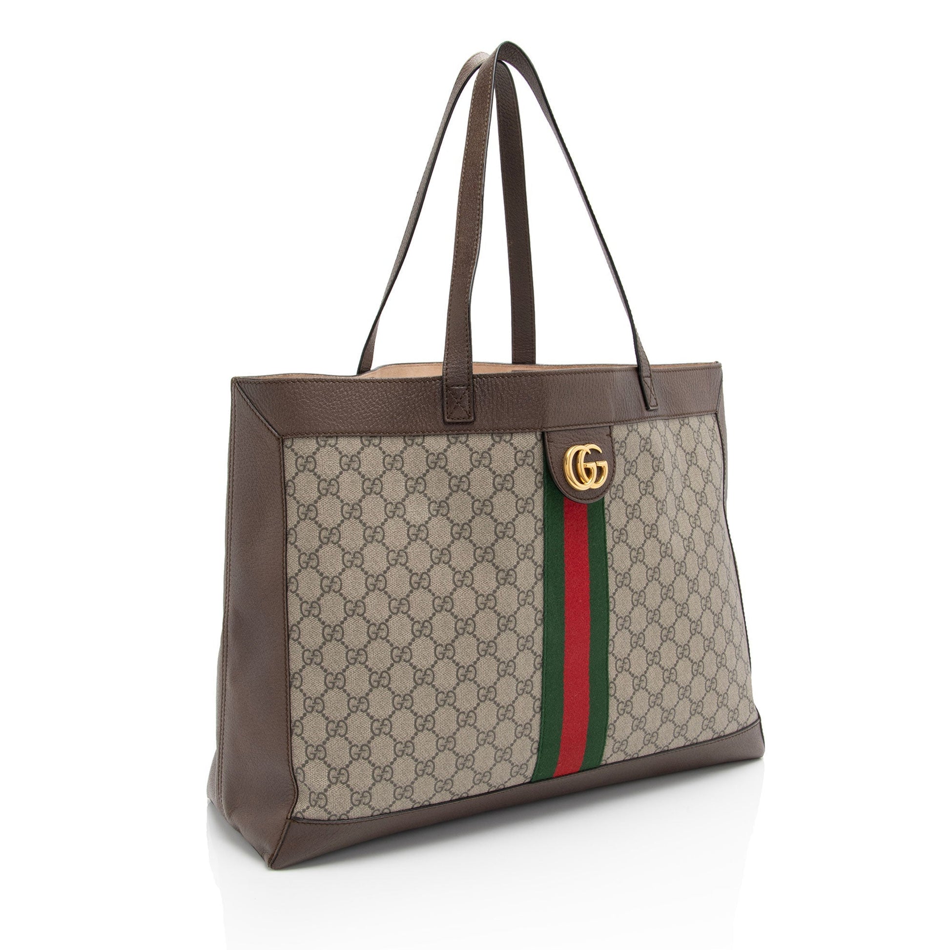 Gucci Nylon Pochette Leather Canvas Tote