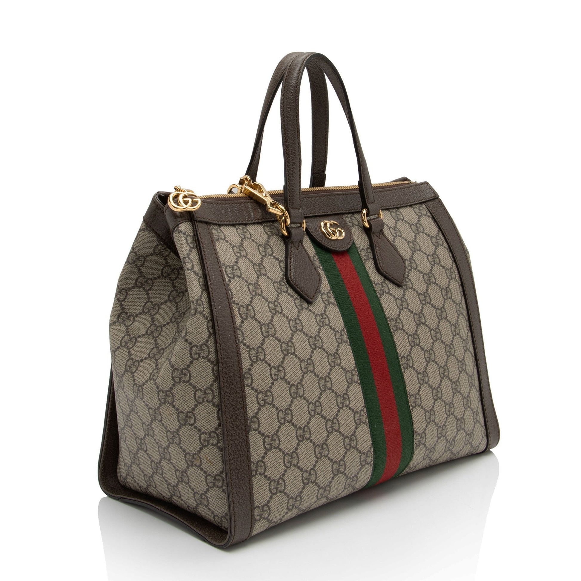 Gucci Nylon Leather Canvas Tote