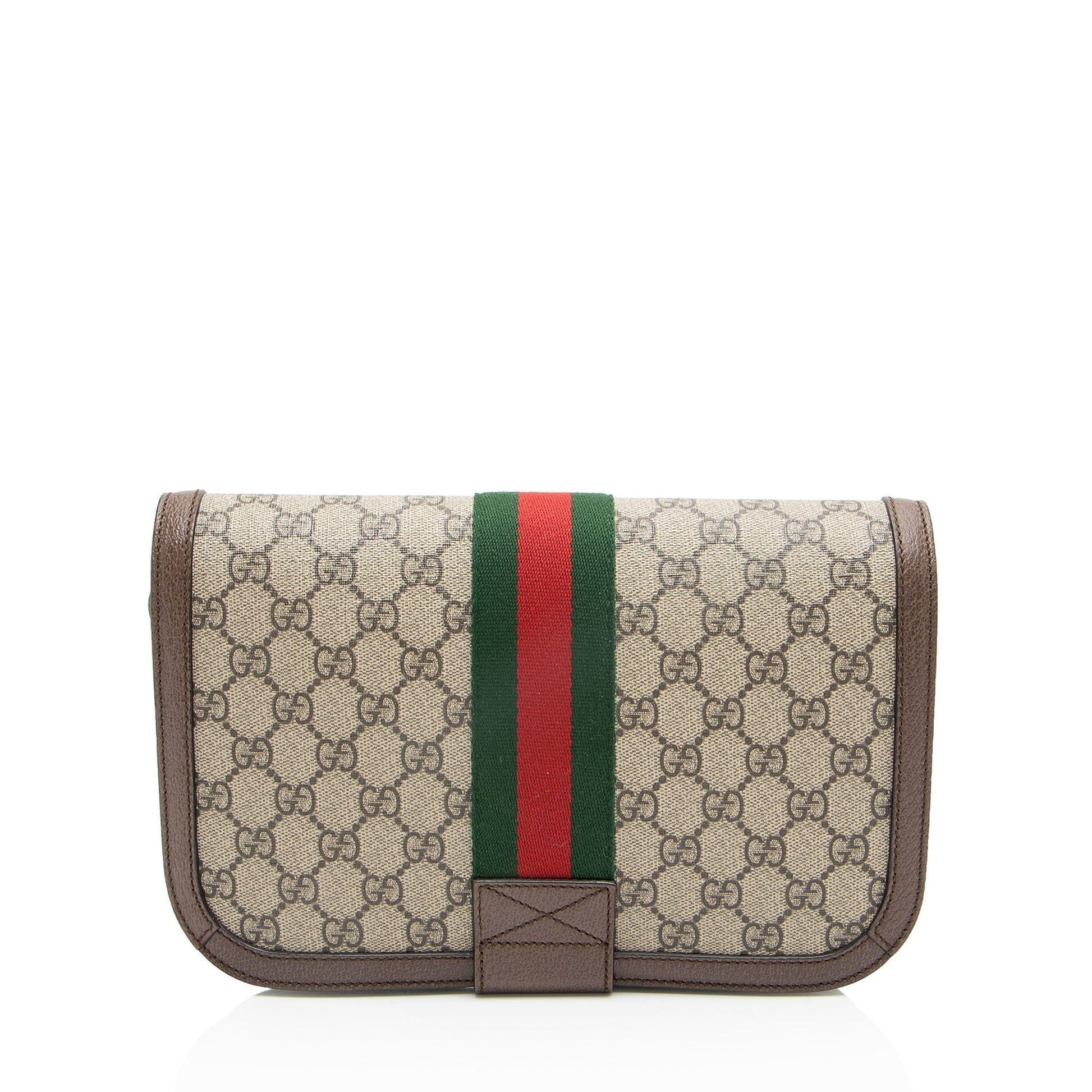 Gucci Nylon Pochette Leather Canvas Shoulder Bag