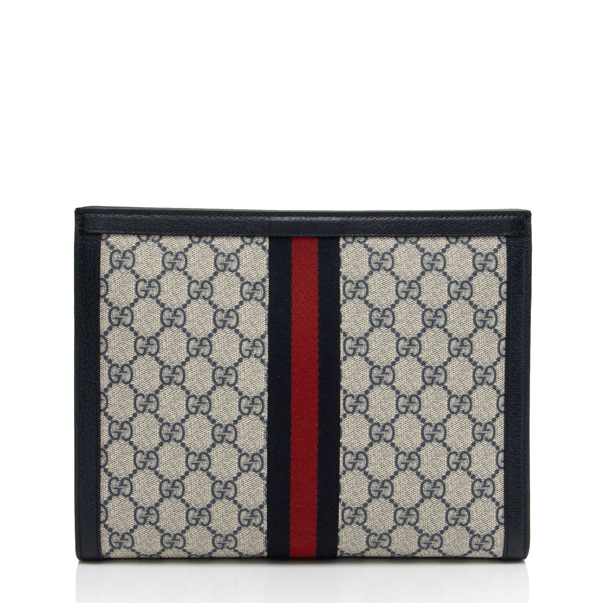 Gucci Nylon Leather Canvas Clutch
