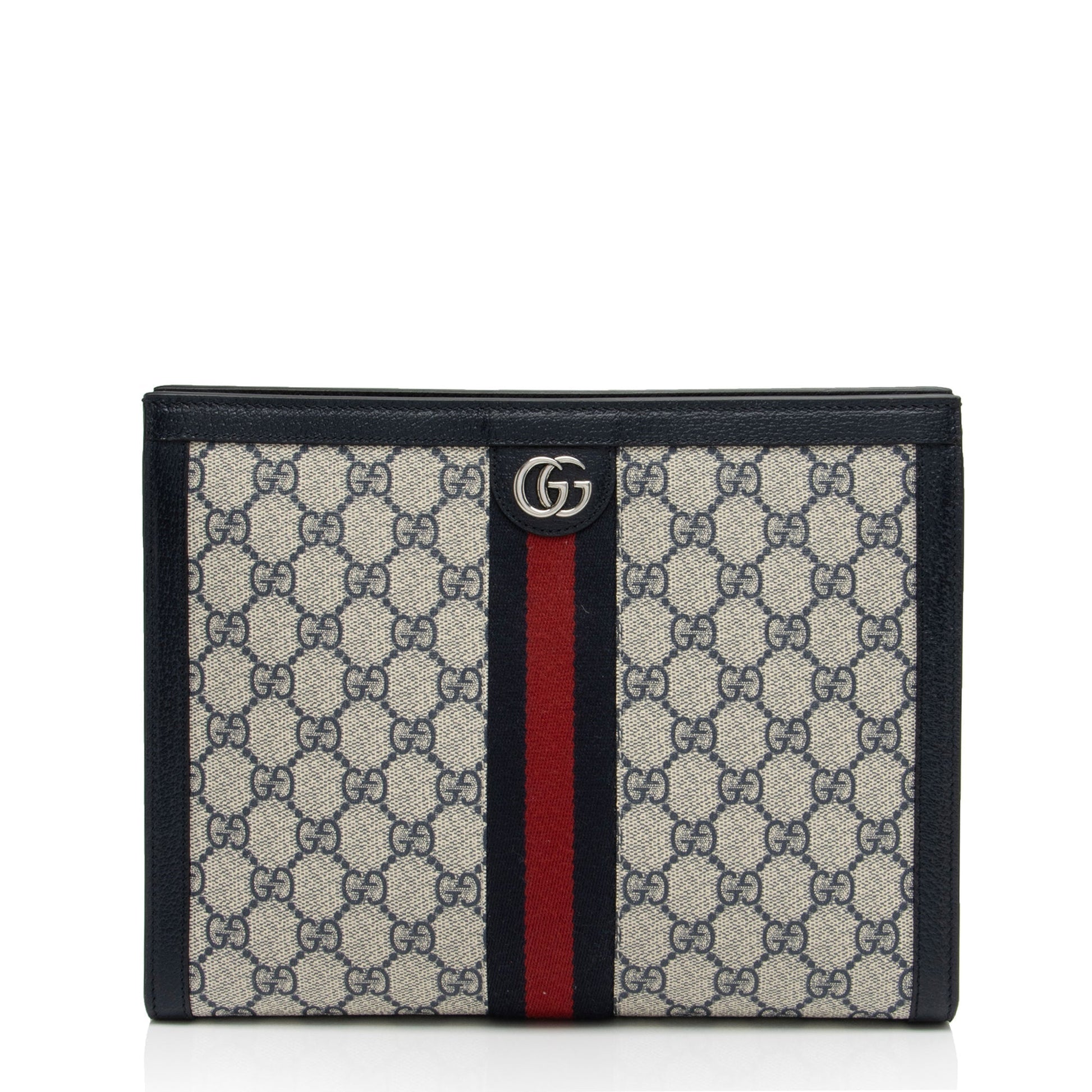Gucci Nylon Leather Canvas Clutch