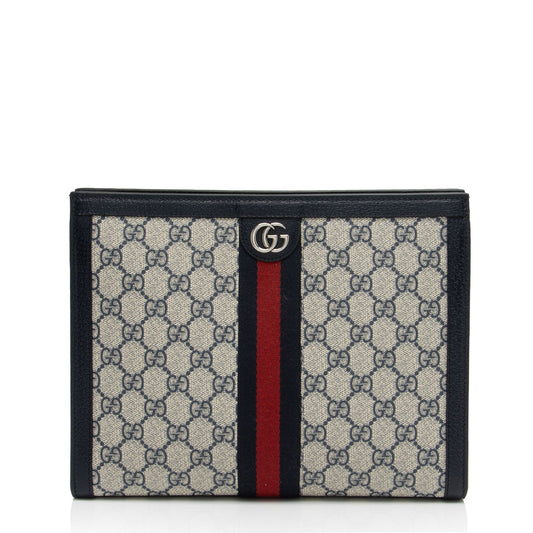 Gucci Nylon Leather Canvas Clutch