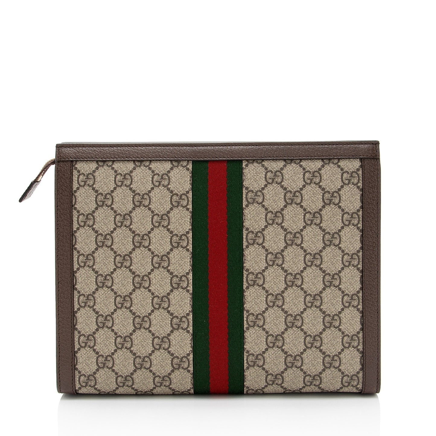 Gucci Nylon Pochette Leather Canvas Clutch