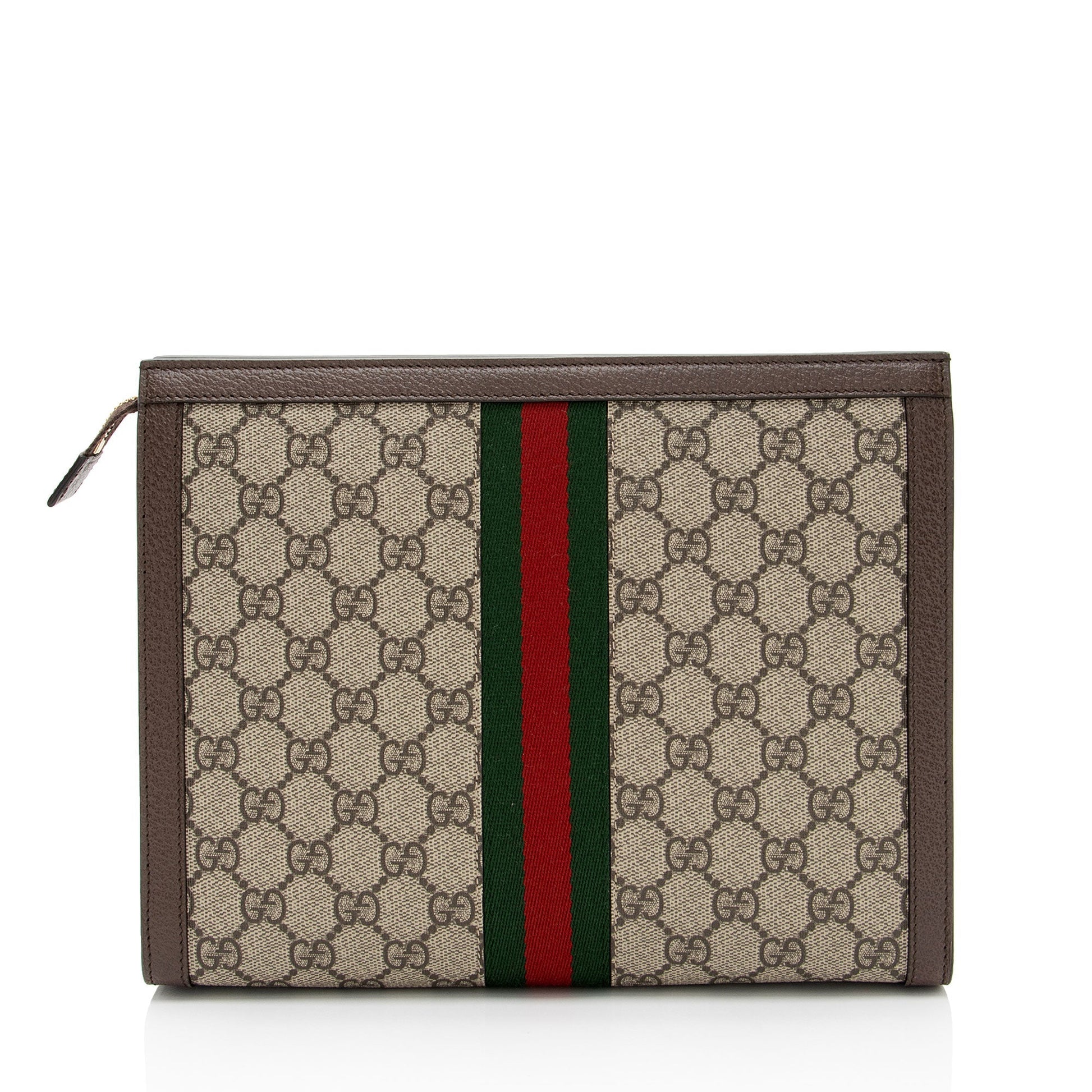 Gucci Nylon Pochette Leather Canvas Clutch