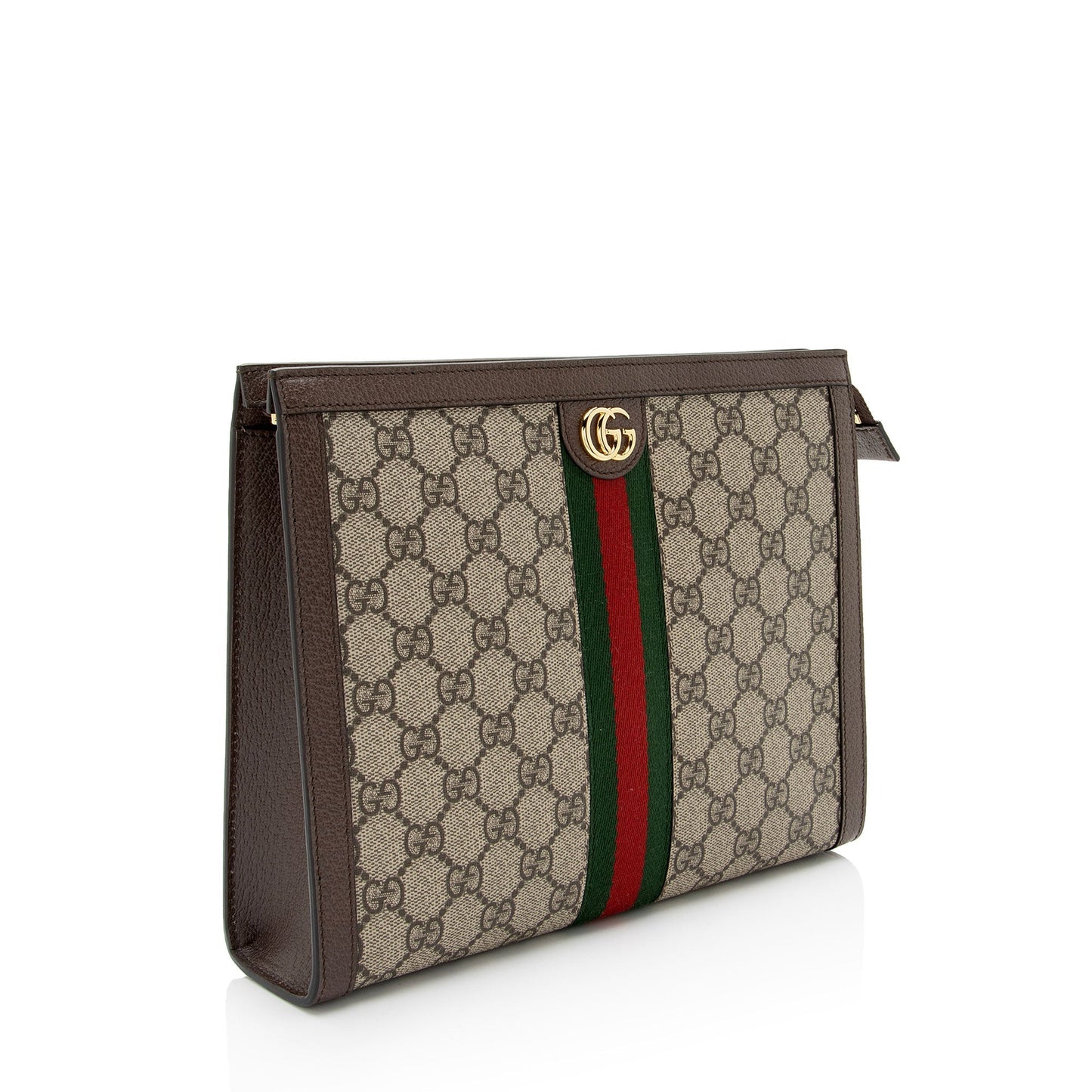Gucci Nylon Pochette Leather Canvas Clutch