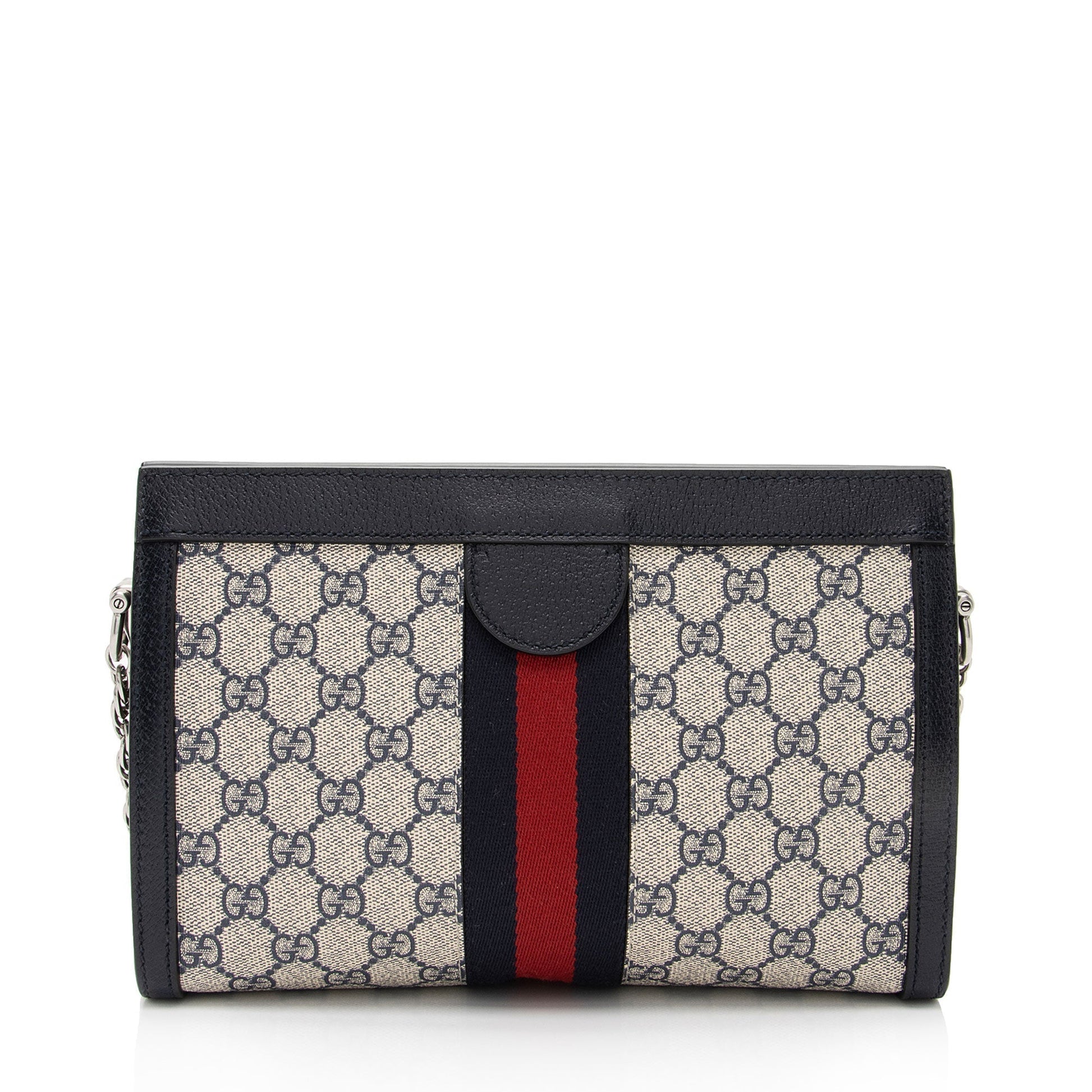 Gucci Nylon Chain Leather Shoulder Bag