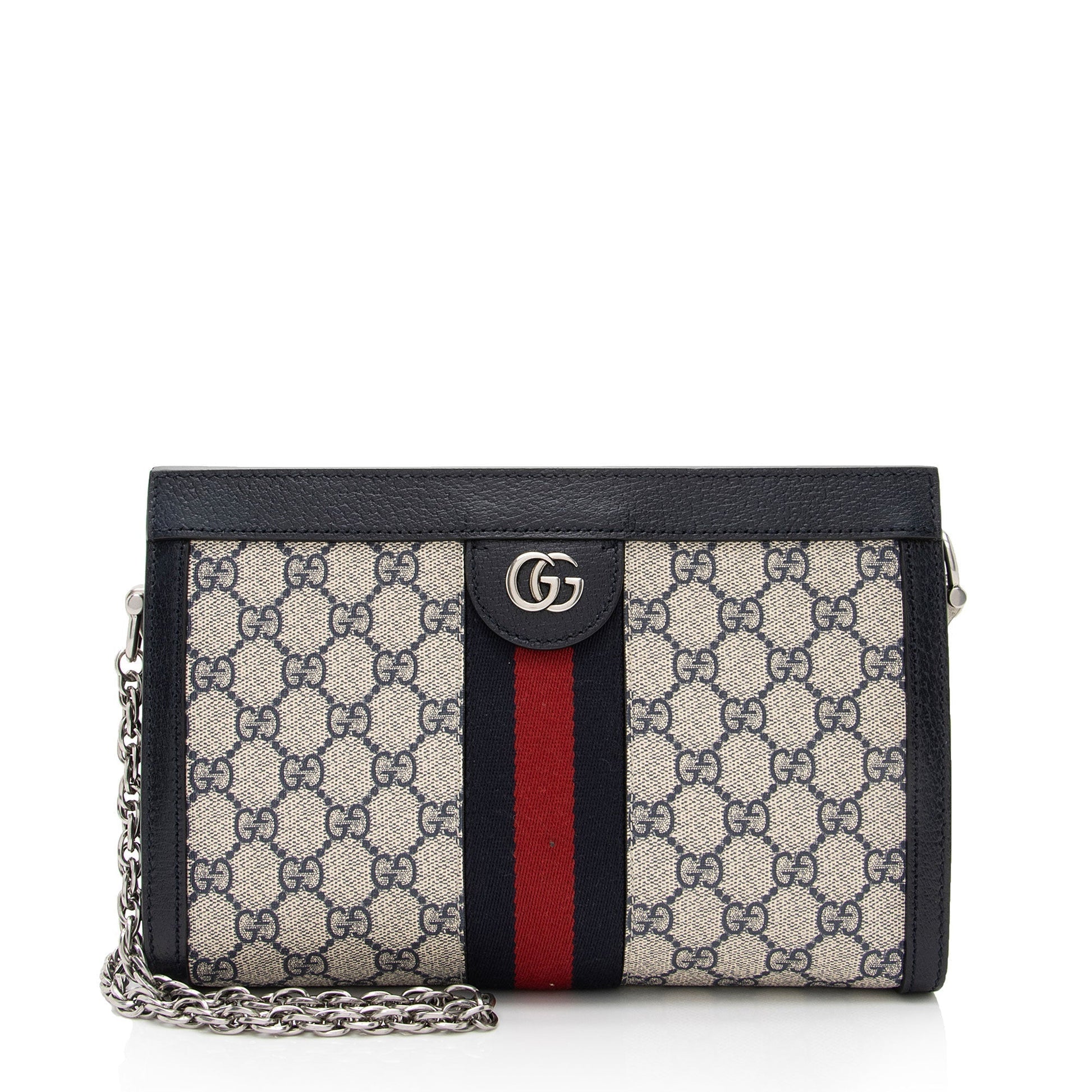 Gucci Nylon Chain Leather Shoulder Bag